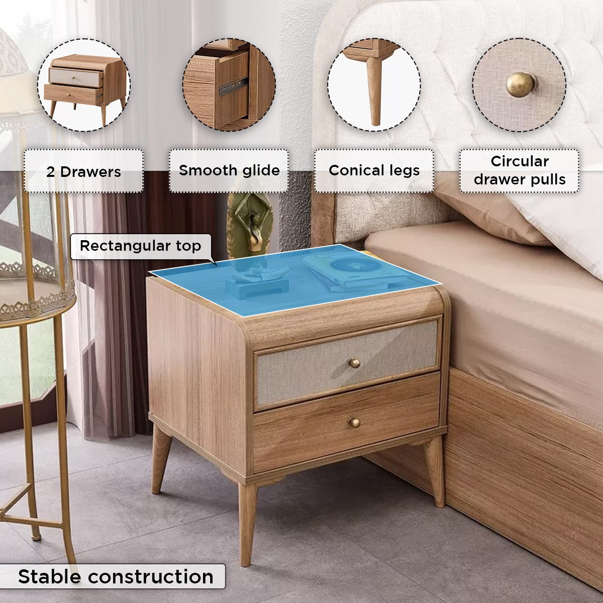 طقم غرفة نوم كينج 6 قطع من لوريتا- 180x200 سم-hbxbedroom-bedsandbedsets-bedroomsets-king-image-6
