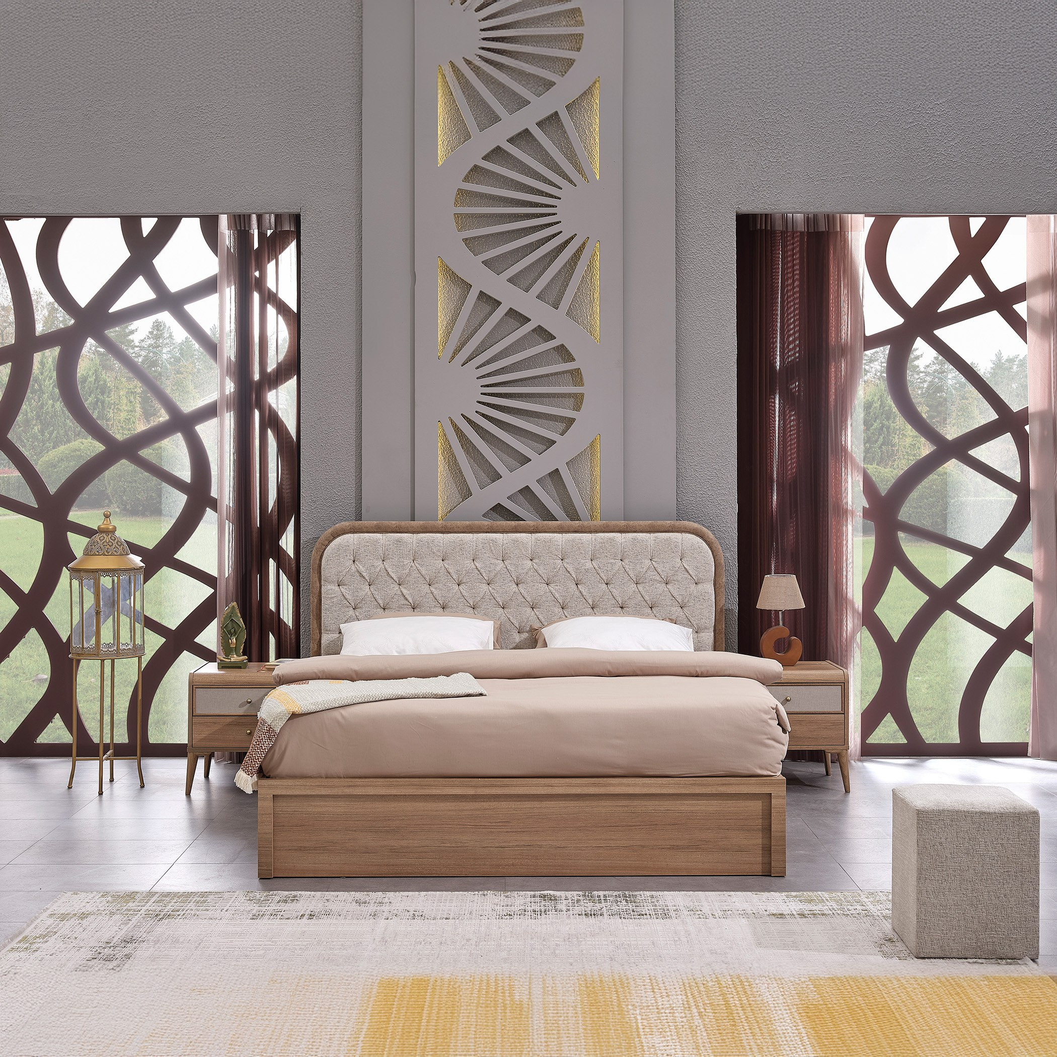 طقم غرفة نوم كينج 6 قطع من لوريتا- 180x200 سم-hbxbedroom-bedsandbedsets-bedroomsets-king-image-2
