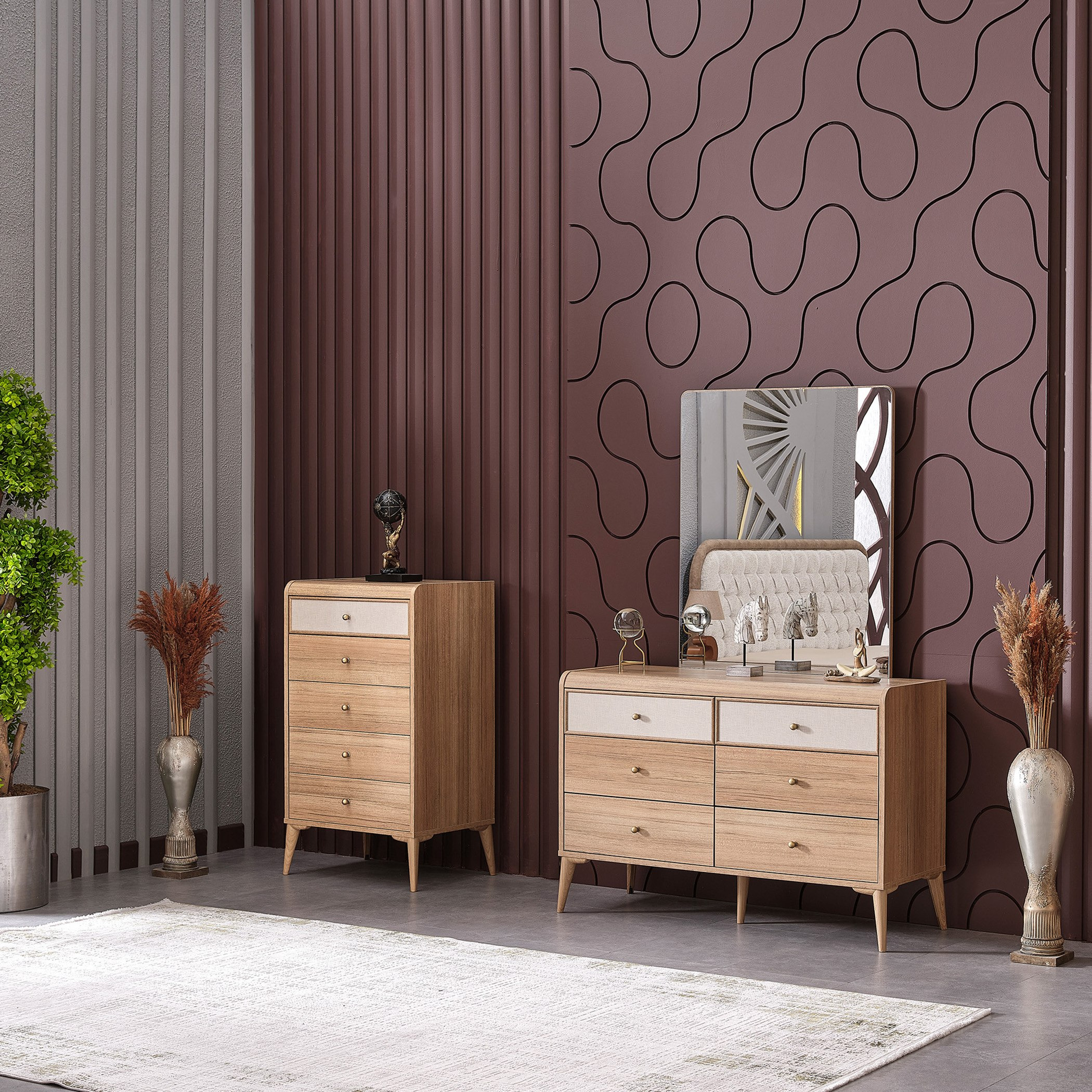 طقم غرفة نوم كينج 6 قطع من لوريتا- 180x200 سم-hbxbedroom-bedsandbedsets-bedroomsets-king-image-10