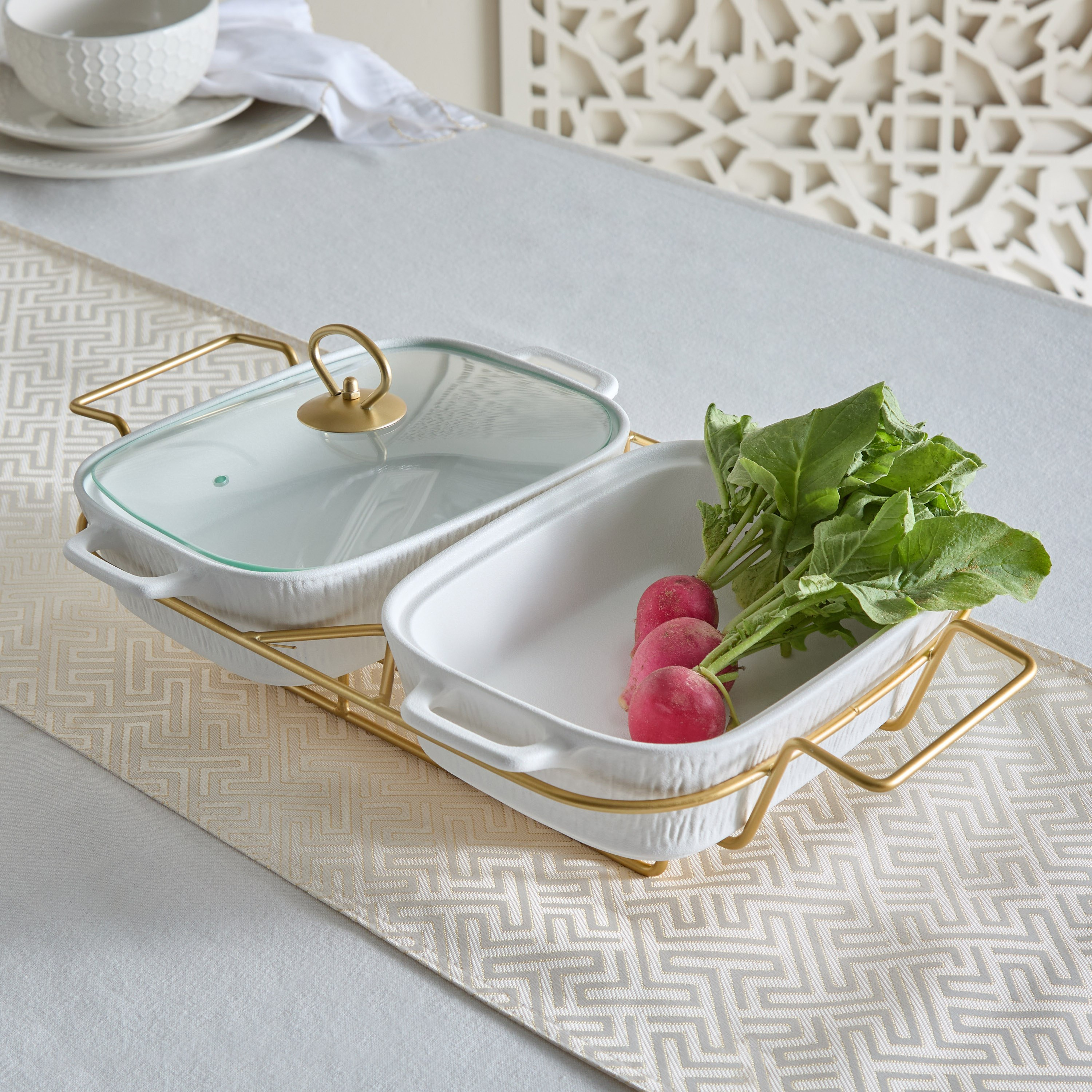 كسرولة تسخين مزدوجة مستطيلة بحامل شمعة من سيلتيك-hbxdecorandfurnishings-tabletop-serveware-image-1