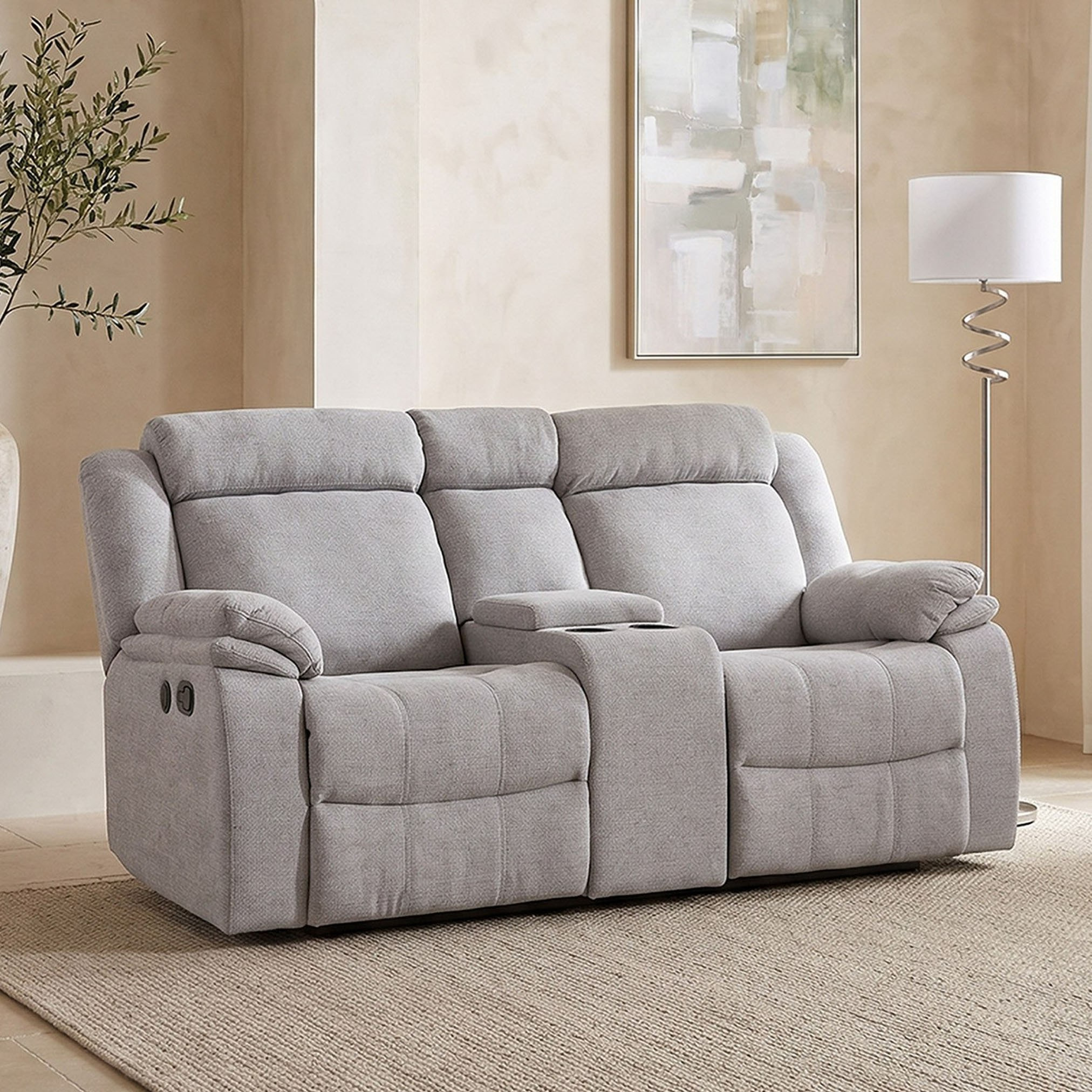 Hilton 2-Seater Fabric Recliner with 2-Cupholder Console and USB Port-hbxlivingroom-sofasandarmchairs-sofas-image-1