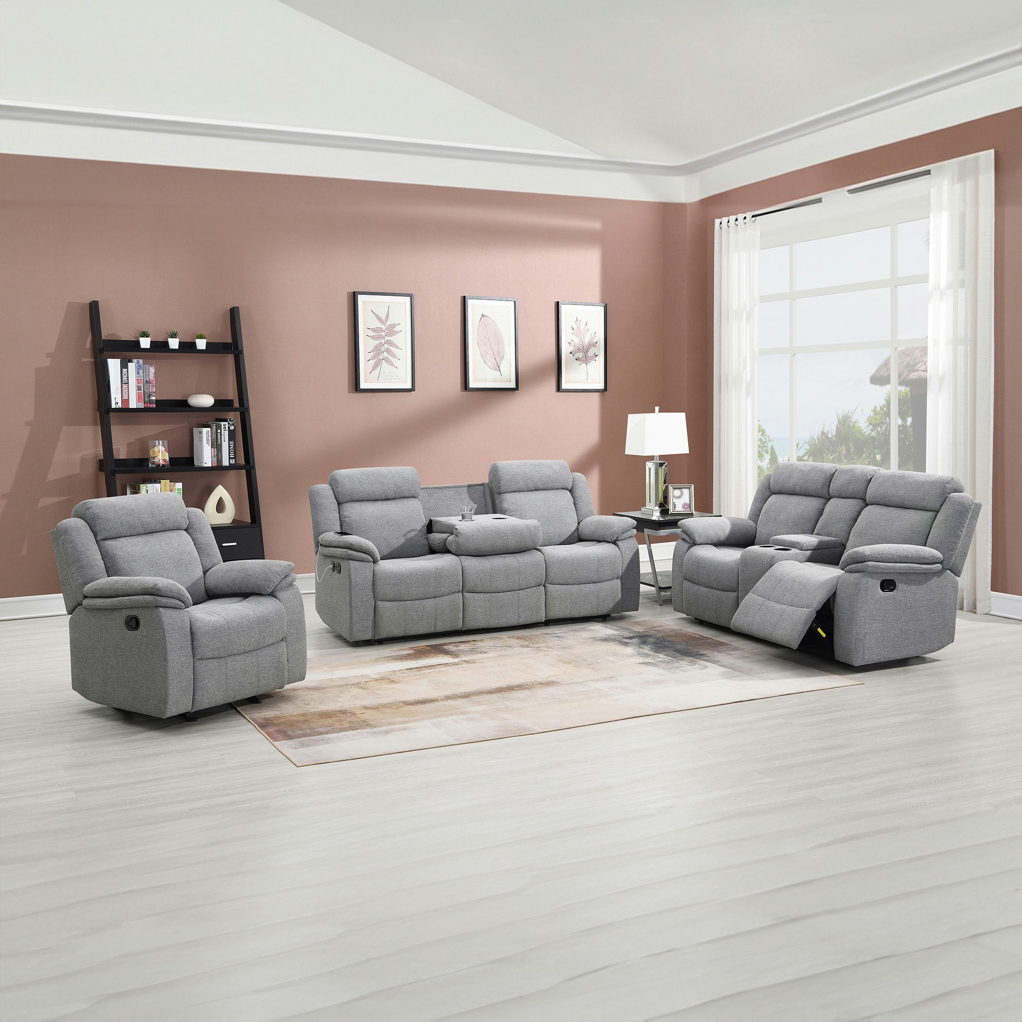 Hilton 2-Seater Fabric Recliner with 2-Cupholder Console and USB Port-hbxlivingroom-sofasandarmchairs-sofas-image-15