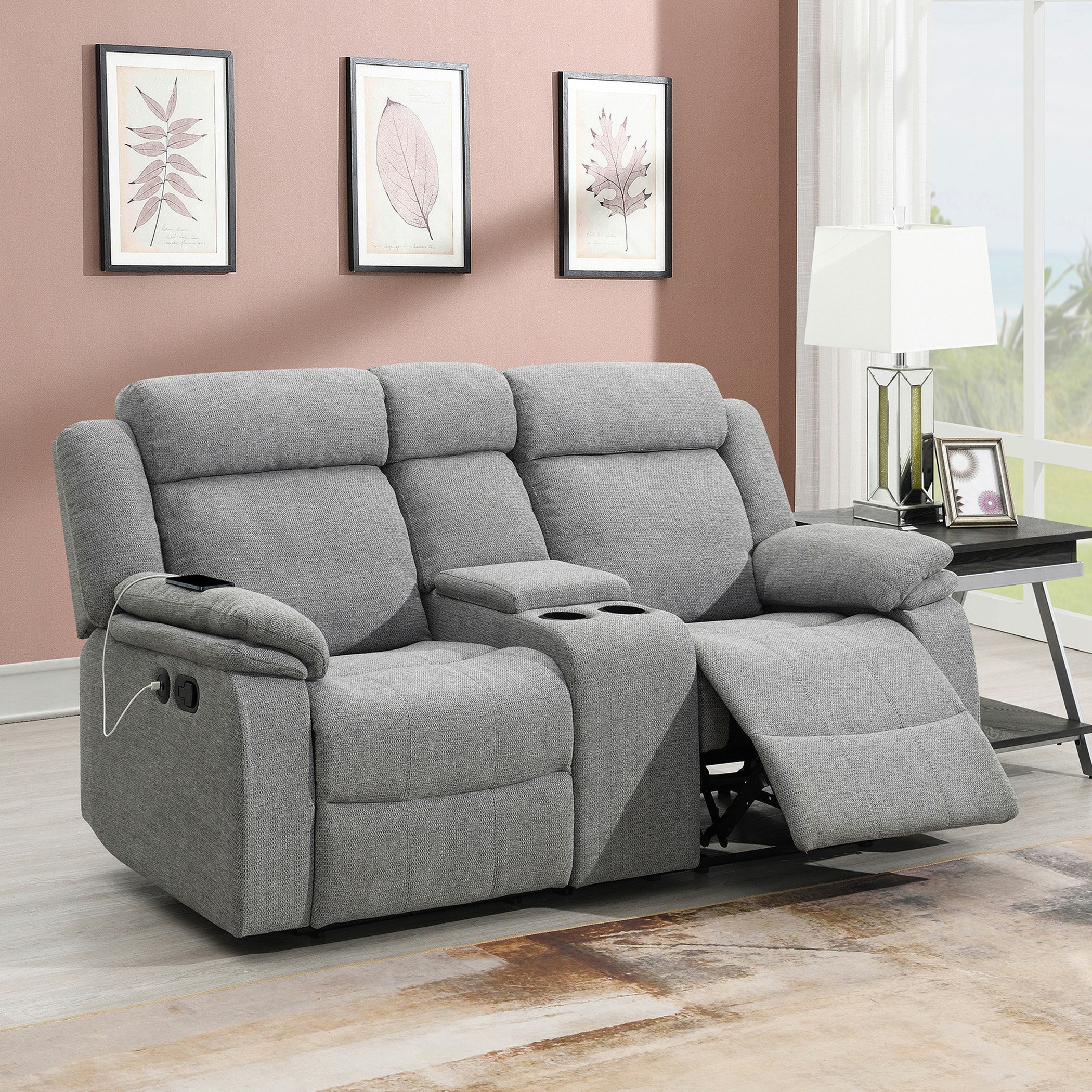 Hilton 2-Seater Fabric Recliner with 2-Cupholder Console and USB Port-hbxlivingroom-sofasandarmchairs-sofas-image-2