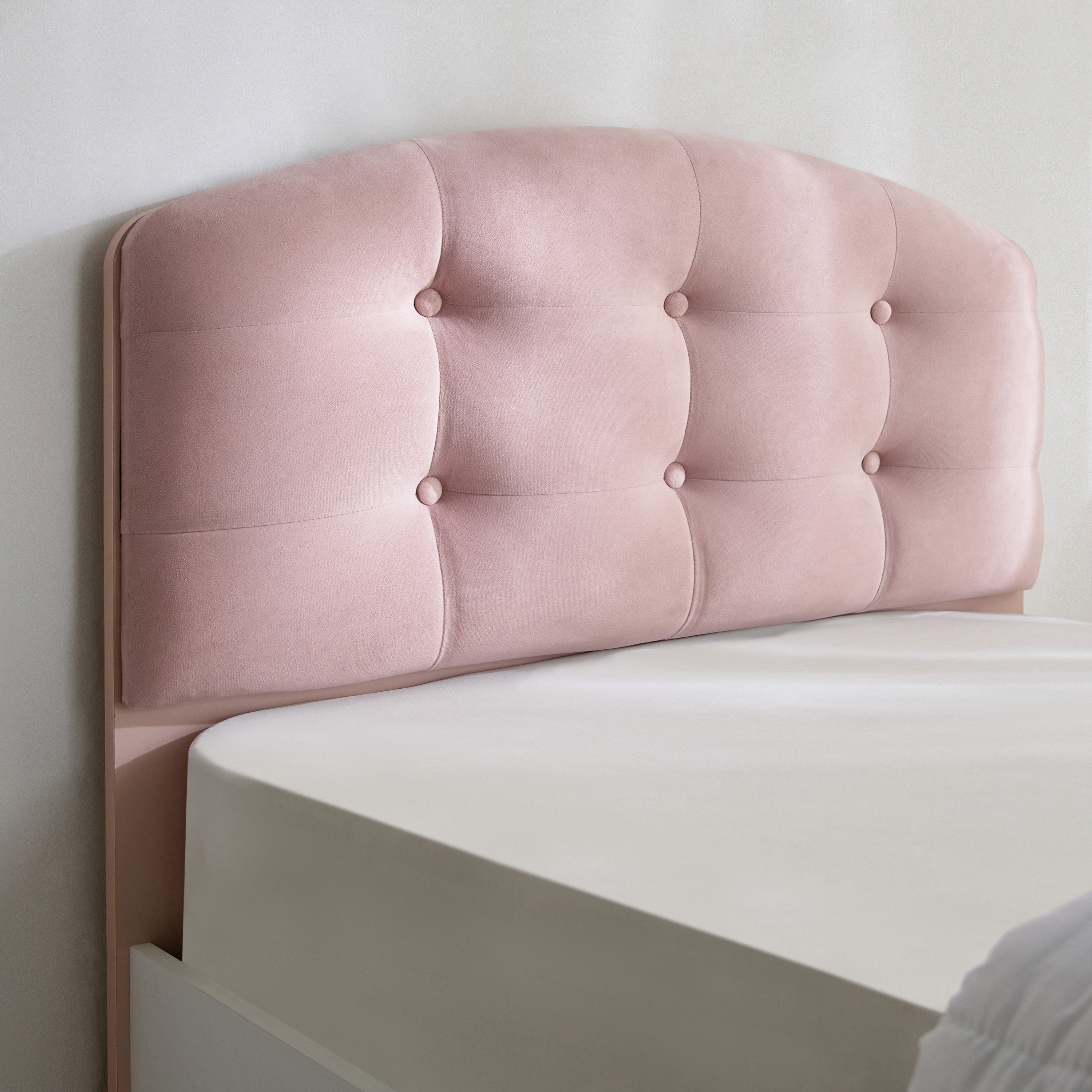 Movo Carmine Single Bed with Upholstered Headboard - 90x200 cm-hbxkidsandyouth-bedsandbedsets-beds-single-image-3