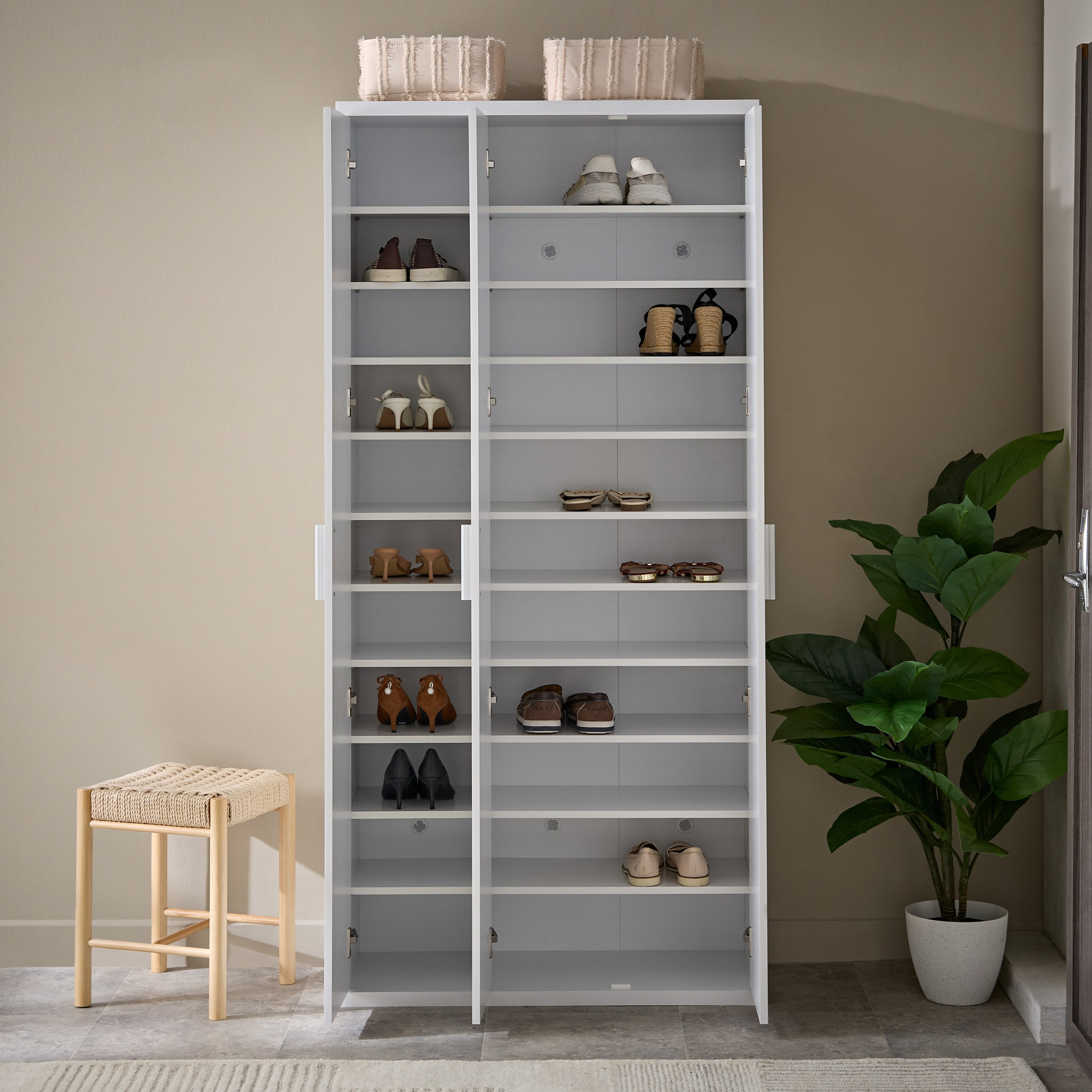 خزانة أحذية طويلة لماعة 3 أبواب لـ 44 زوجا من مافريك-hbxbedroom-shoecabinetsandracks-image-3