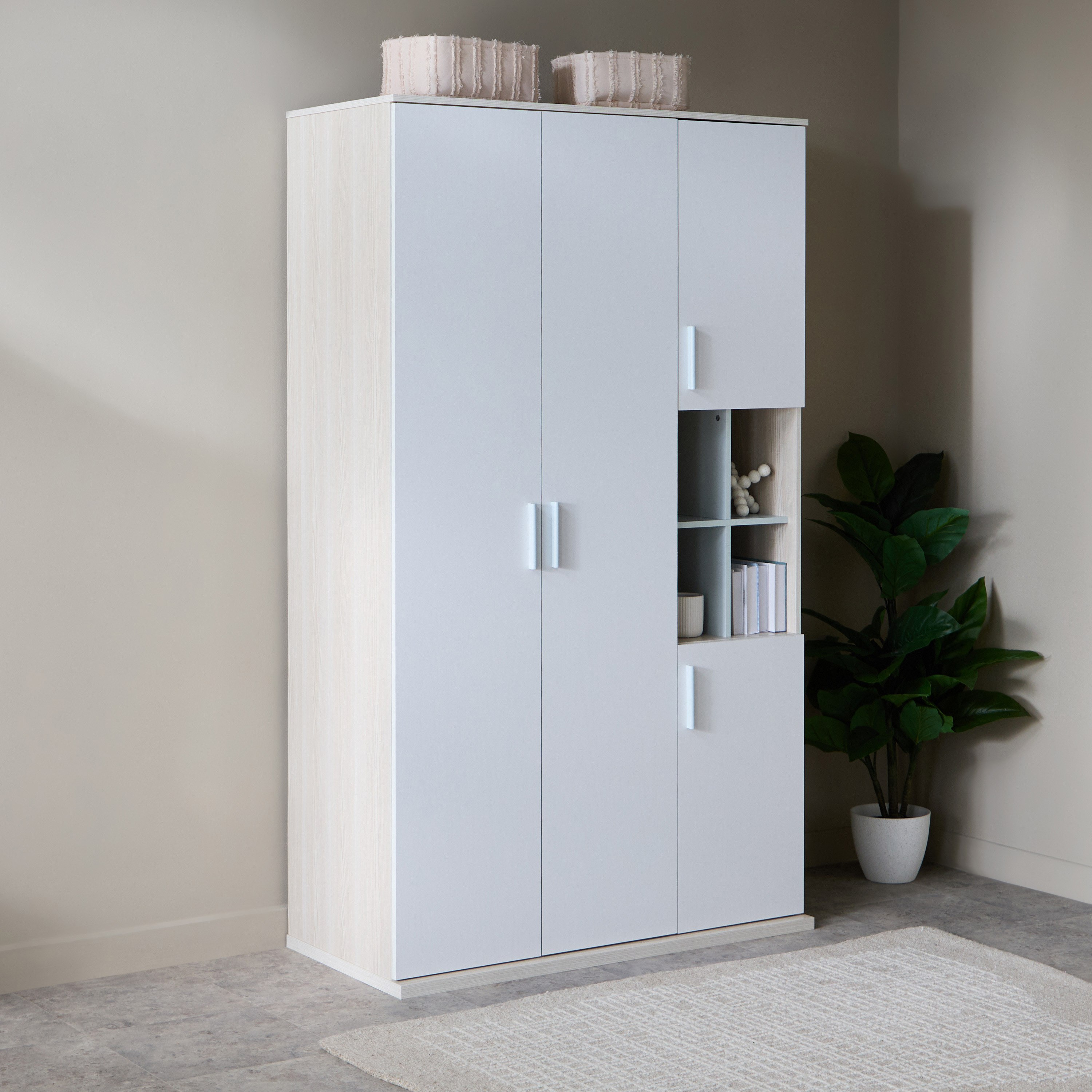 خزانة ملابس 4 أبواب بأرفف مفتوحة - سكاي من موڤو-hbxfurniture-wardrobes-image-1
