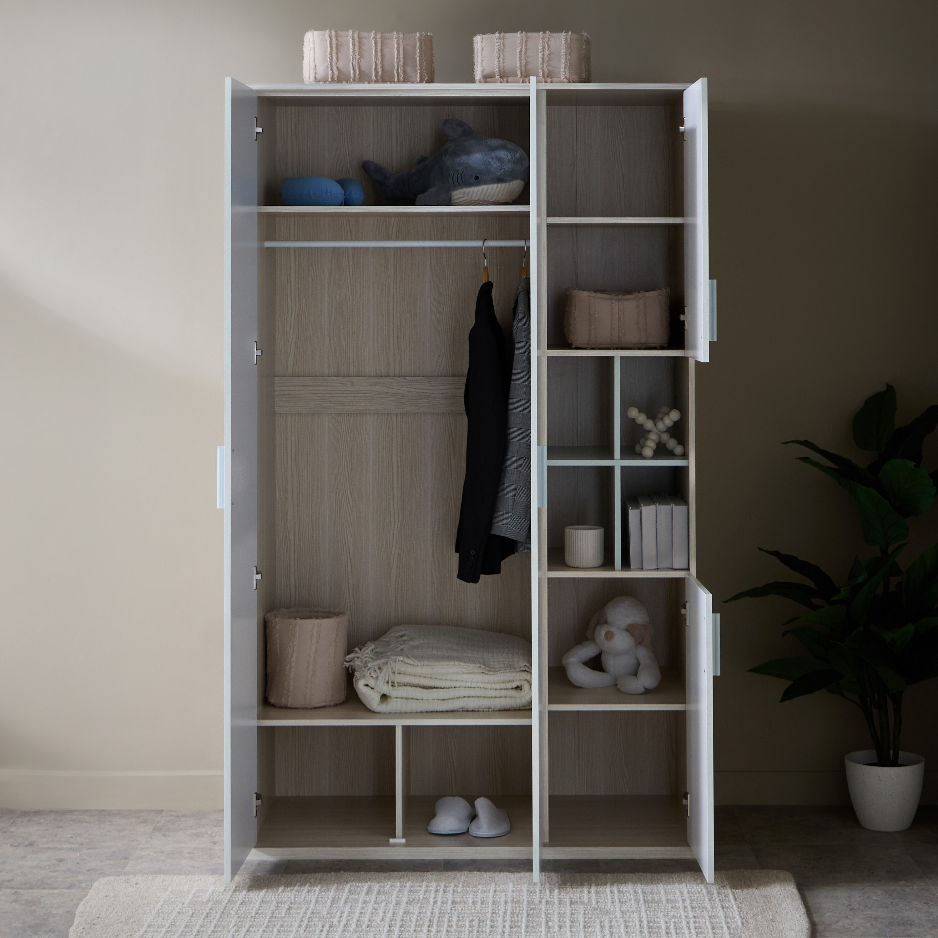 خزانة ملابس 4 أبواب بأرفف مفتوحة - سكاي من موڤو-hbxfurniture-wardrobes-image-3