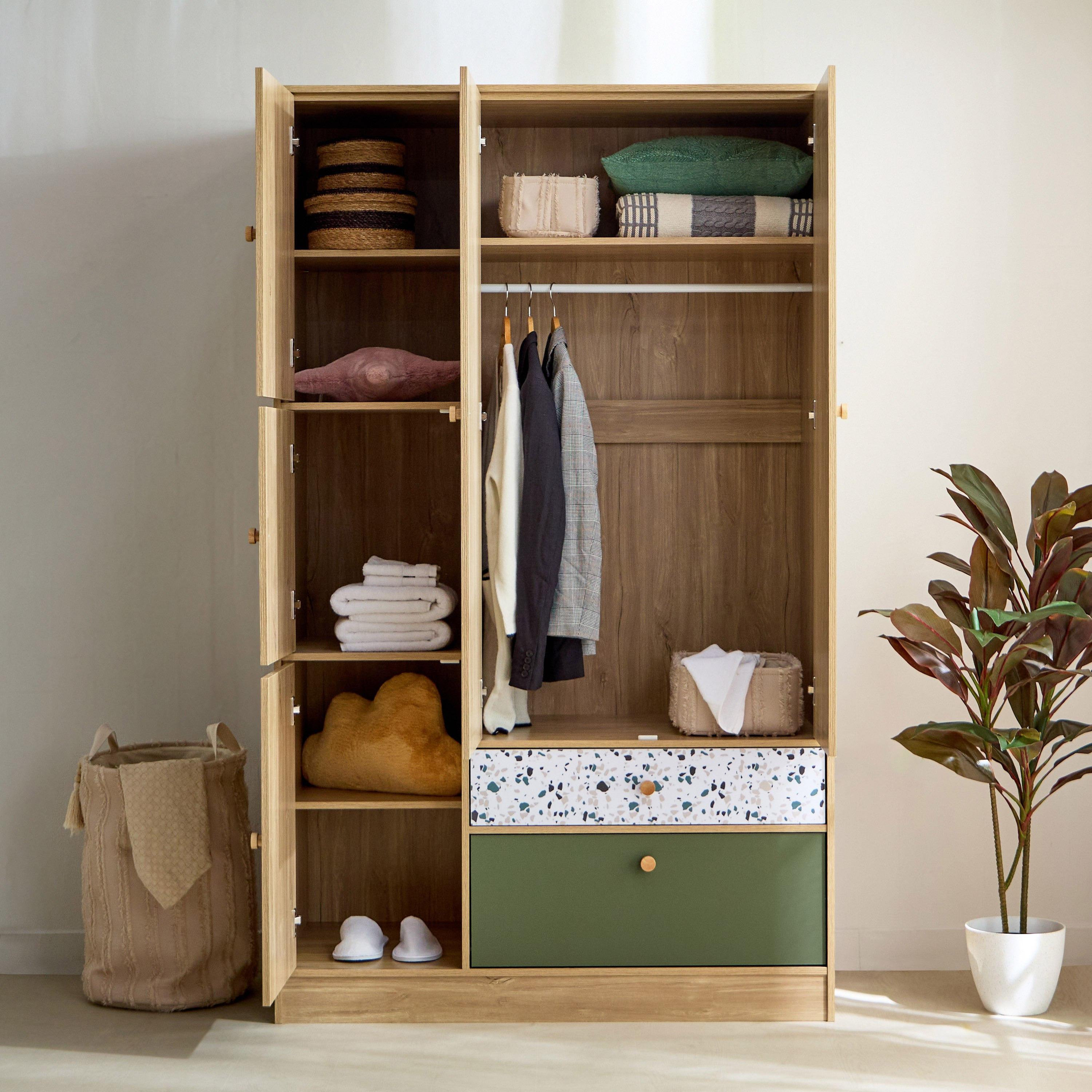 خزانة ملابس 5 أبواب مع درجين - فيرن من موڤو-hbxfurniture-wardrobes-image-3