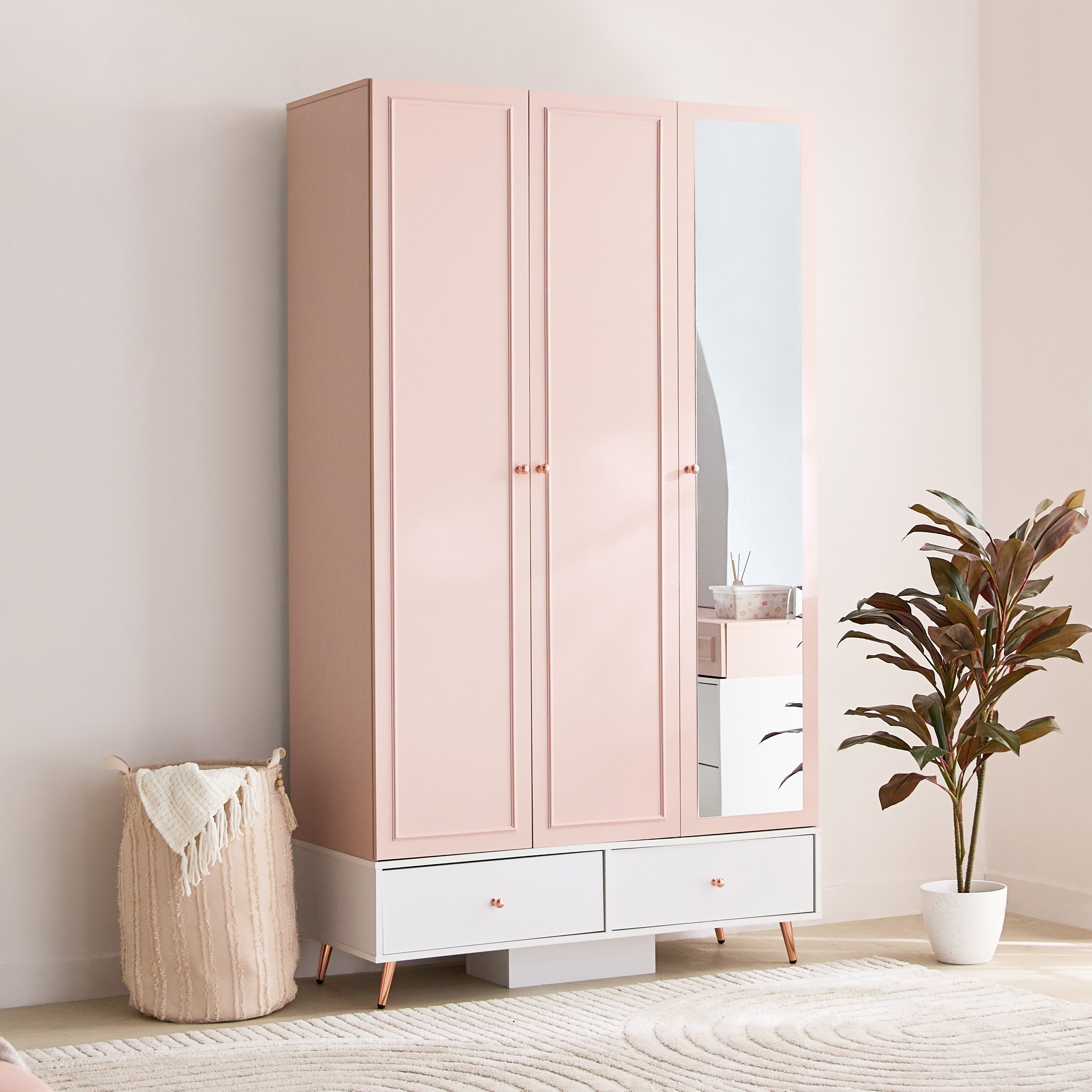 خزانة ملابس 3 أبواب مع درجين - كارمين من موڤو-hbxfurniture-wardrobes-image-1