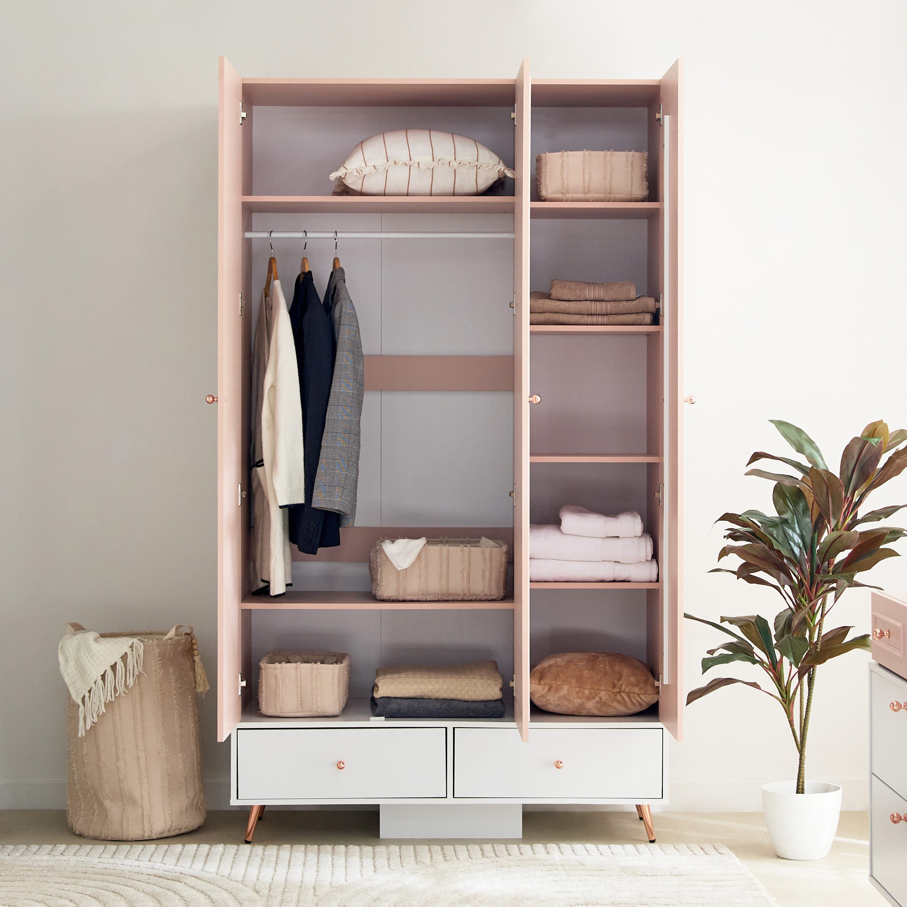 خزانة ملابس 3 أبواب مع درجين - كارمين من موڤو-hbxfurniture-wardrobes-image-2