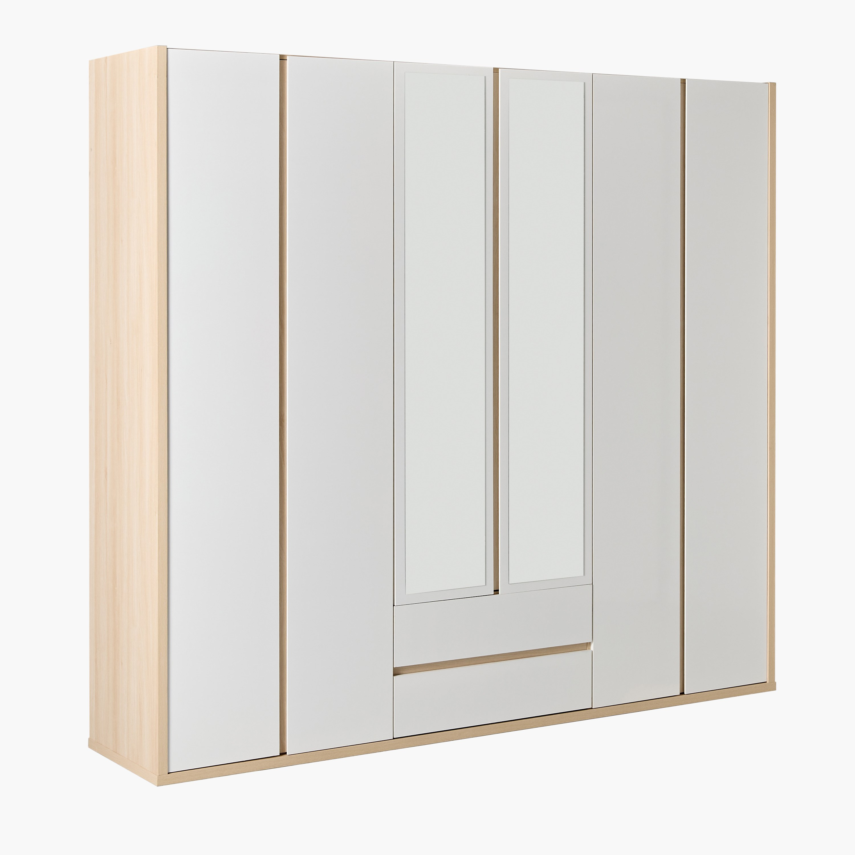 Artisan 6-Door Wardrobe with 2 Drawers and Mirror-hbxfurniture-wardrobes-image-11
