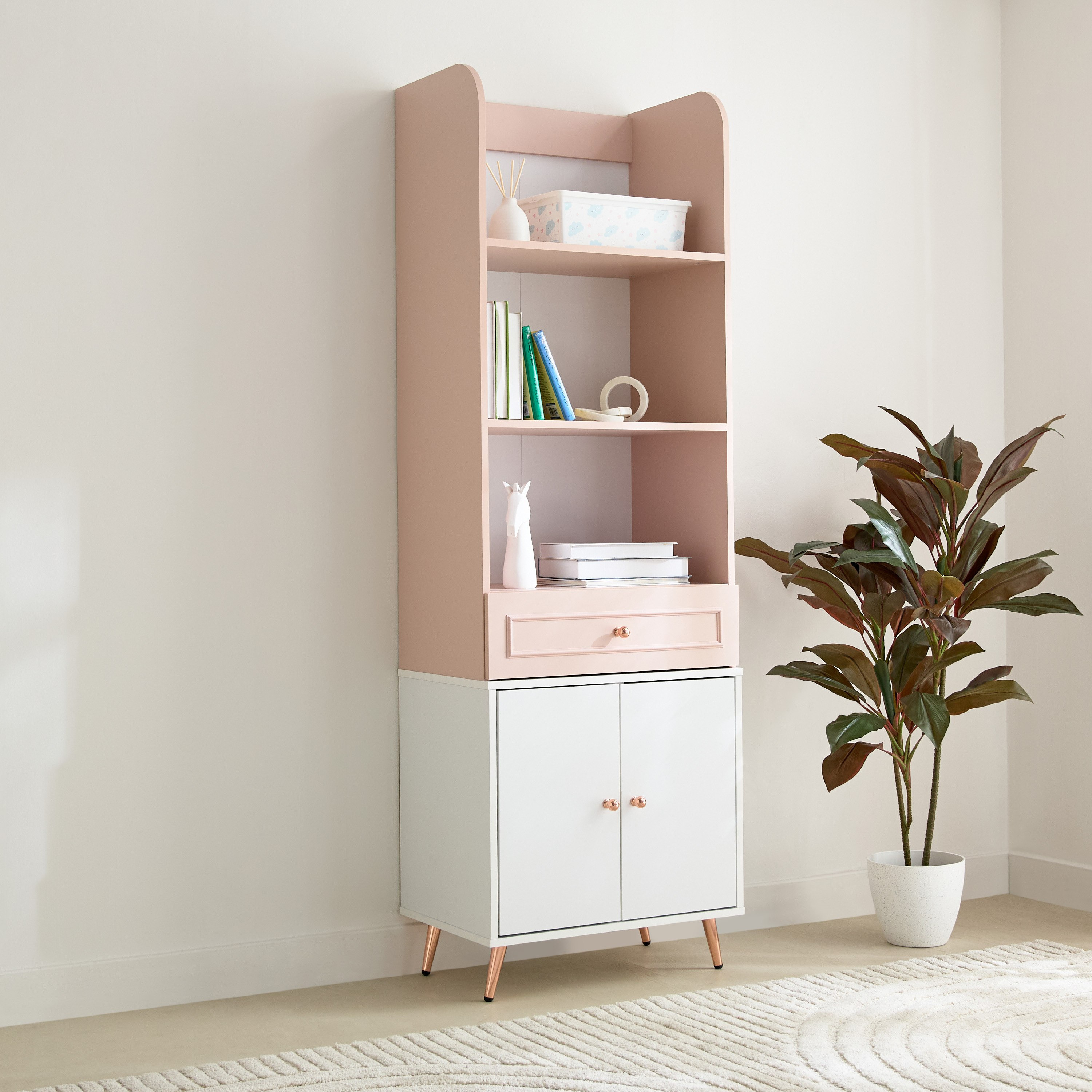 خزانة كتب 2 باب بدرج - كارمين من موڤو-hbxfurniture-office-bookcases-image-1