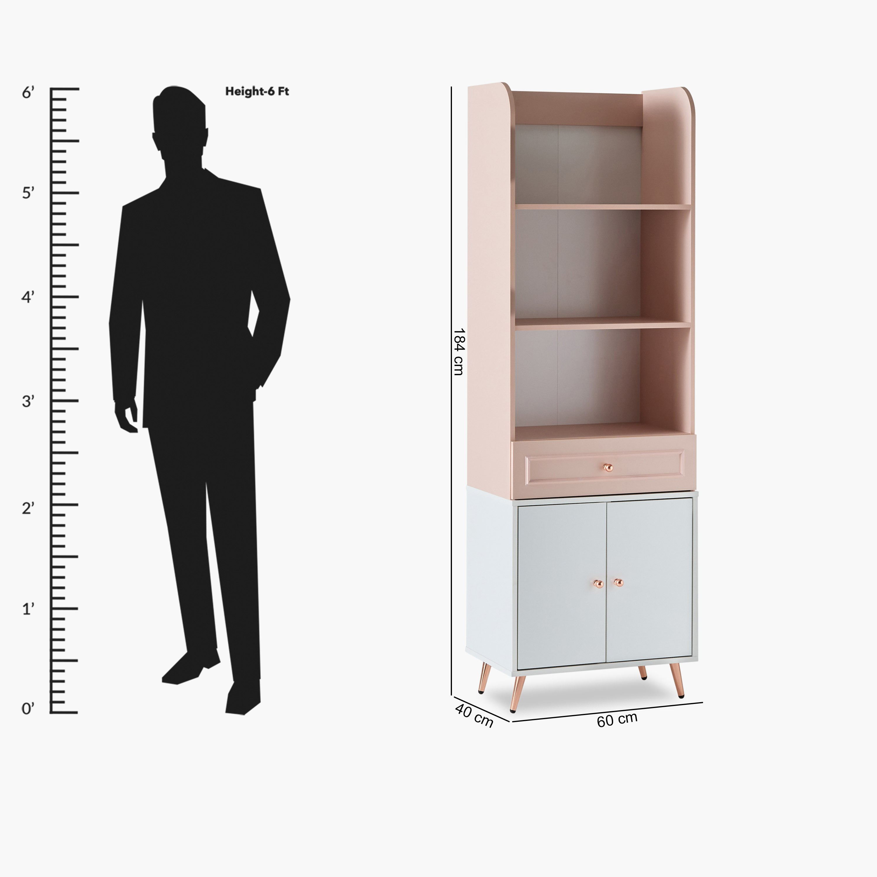 خزانة كتب 2 باب بدرج - كارمين من موڤو-hbxfurniture-office-bookcases-image-14