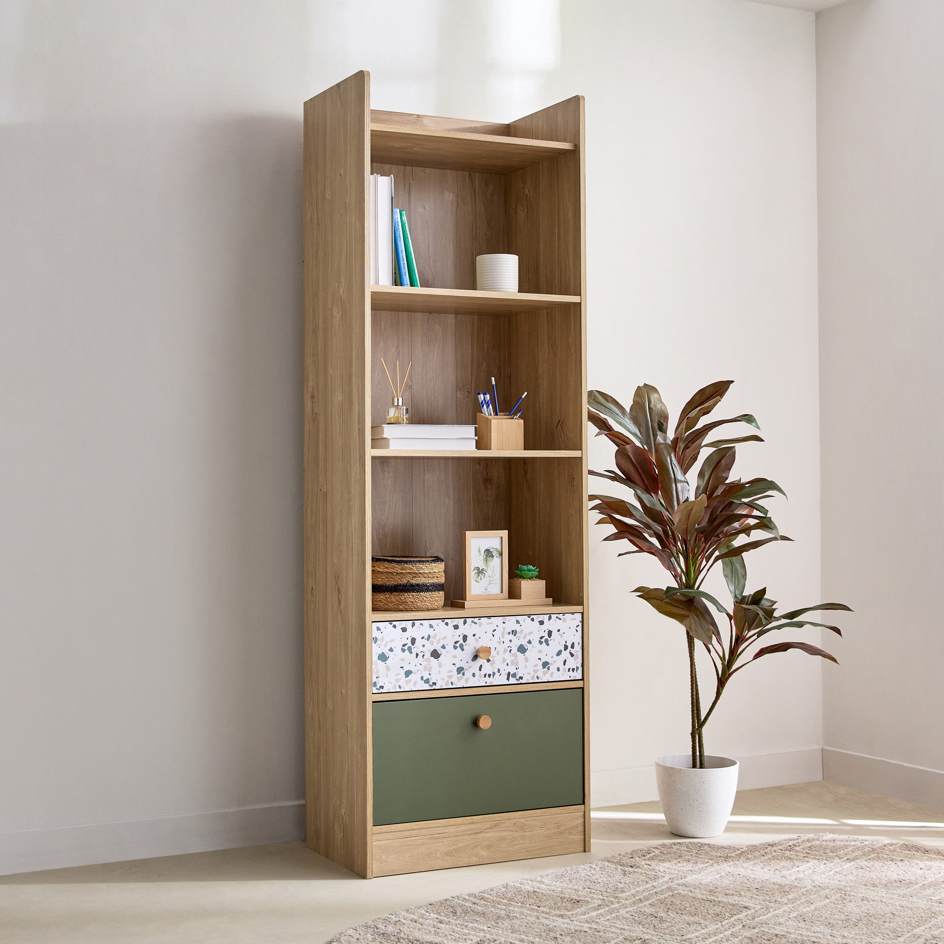 خزانة كتب بدرجين - فيرن من موڤو-hbxfurniture-office-bookcases-image-1