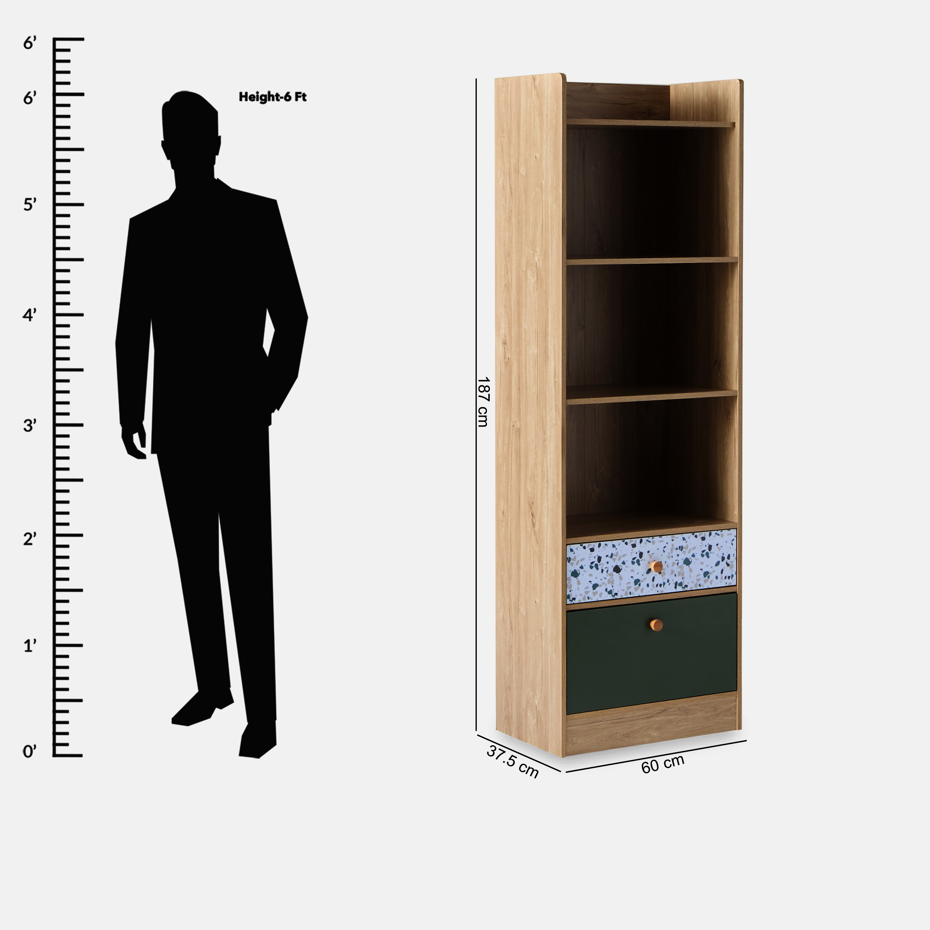 خزانة كتب بدرجين - فيرن من موڤو-hbxfurniture-office-bookcases-image-12