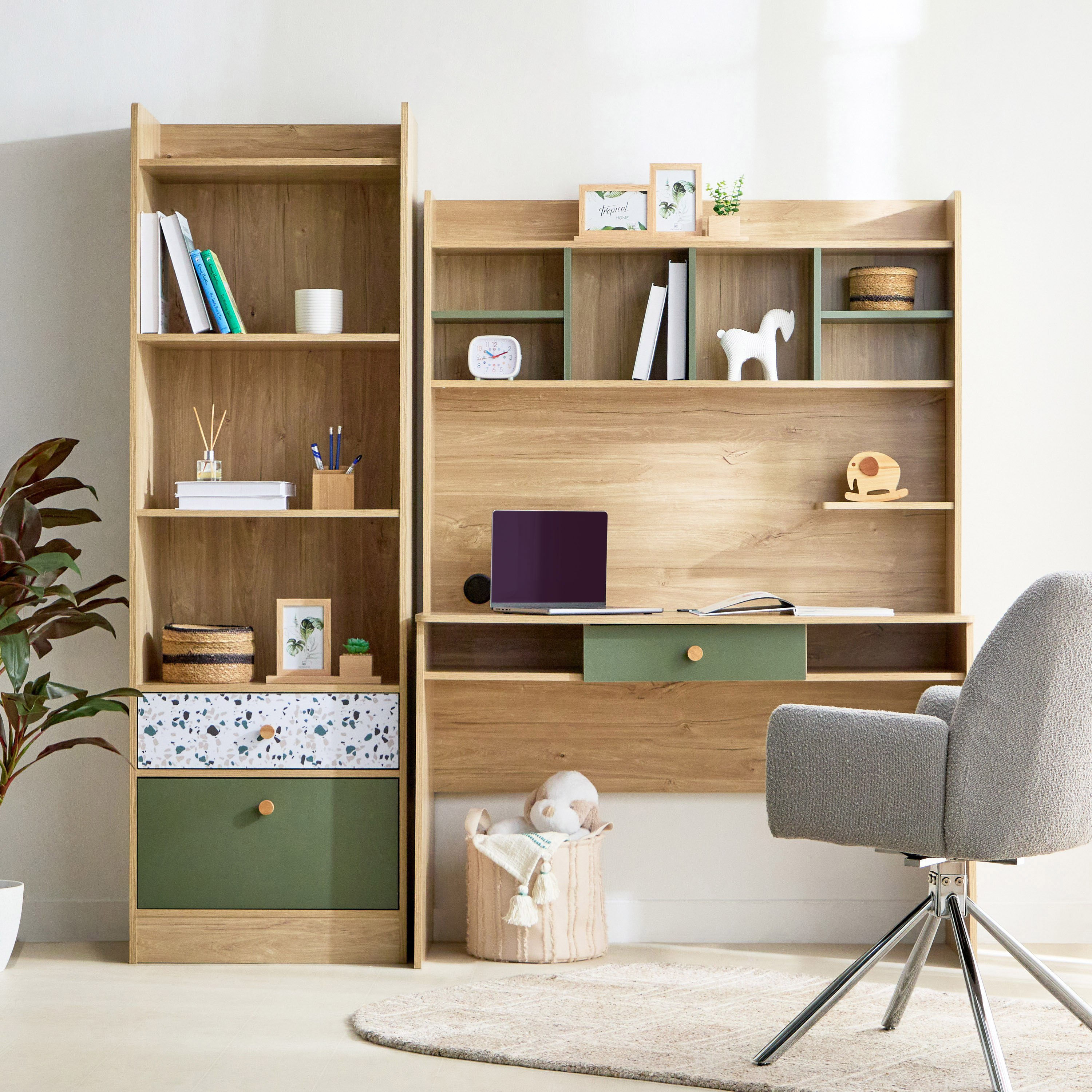 خزانة كتب بدرجين - فيرن من موڤو-hbxfurniture-office-bookcases-image-9