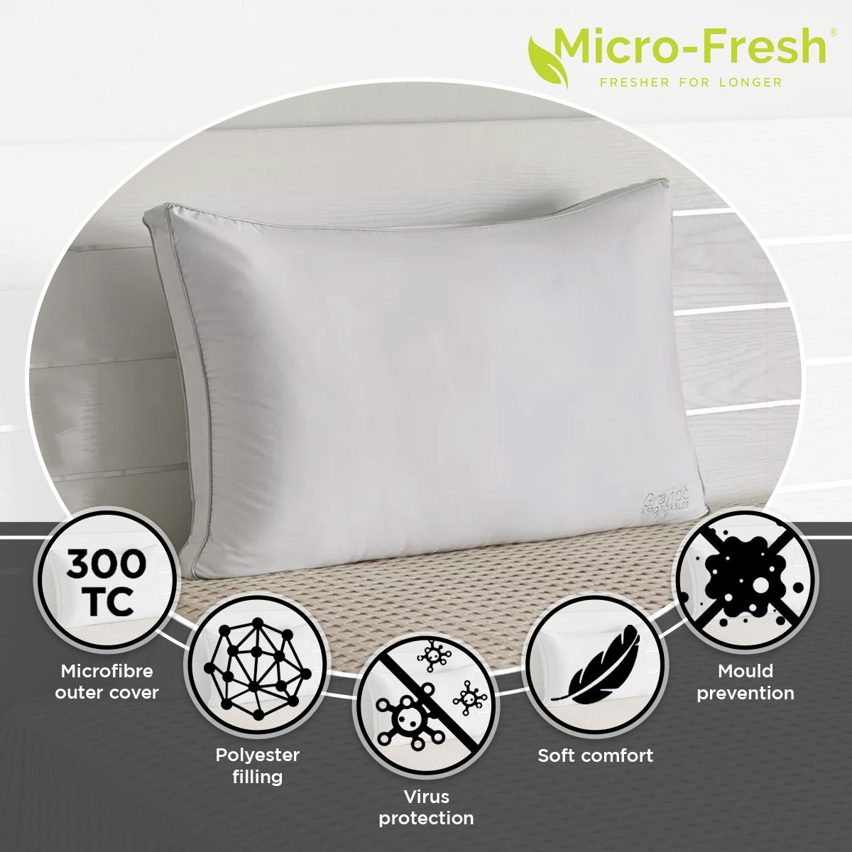 وسادة ناعمة 300 خيط بتطريز من مايكرو فريش - 45×70+5 سم-hbxhomeware-hbxbedroom-image-4