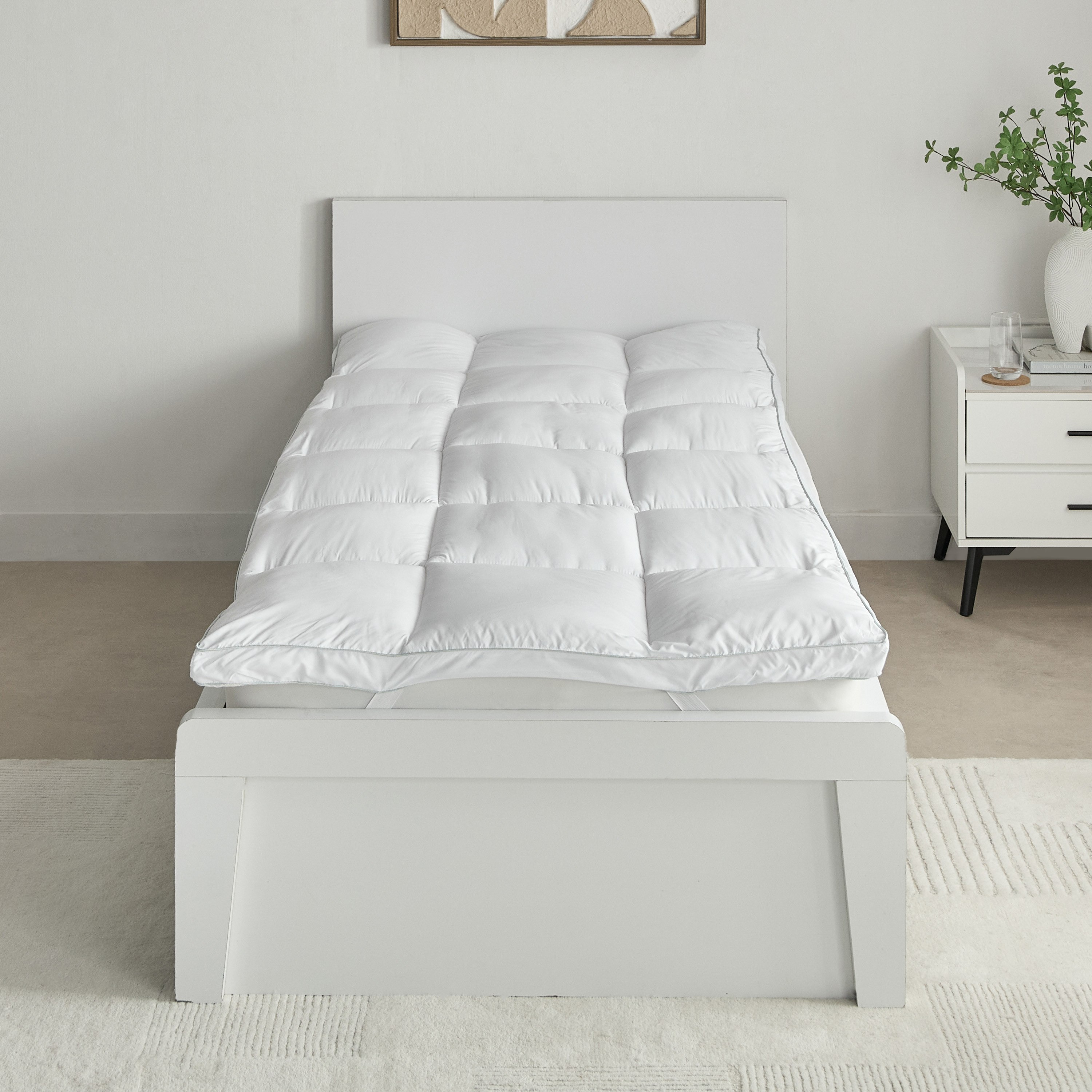 MicroFresh 300TC Soft Microfiber Single Mattress Topper - 90x200+6 cm-hbxhomeware-hbxbedroom-image-2