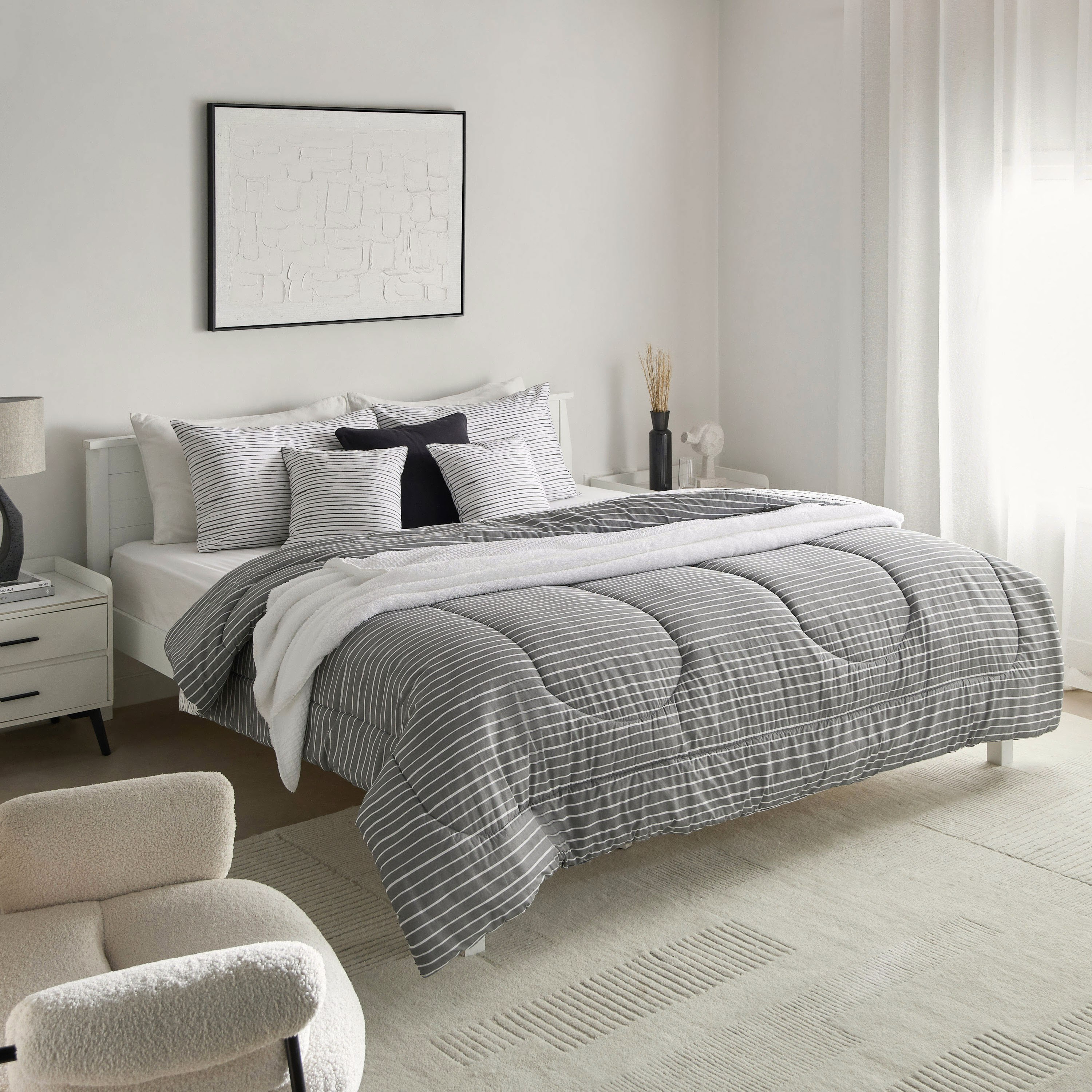 طقم لحاف سوبر كينج قطن 5 قطع بِطبعات من ماديسون لونير - 240x240 سم-hbxhomeware-hbxbedroom-image-2