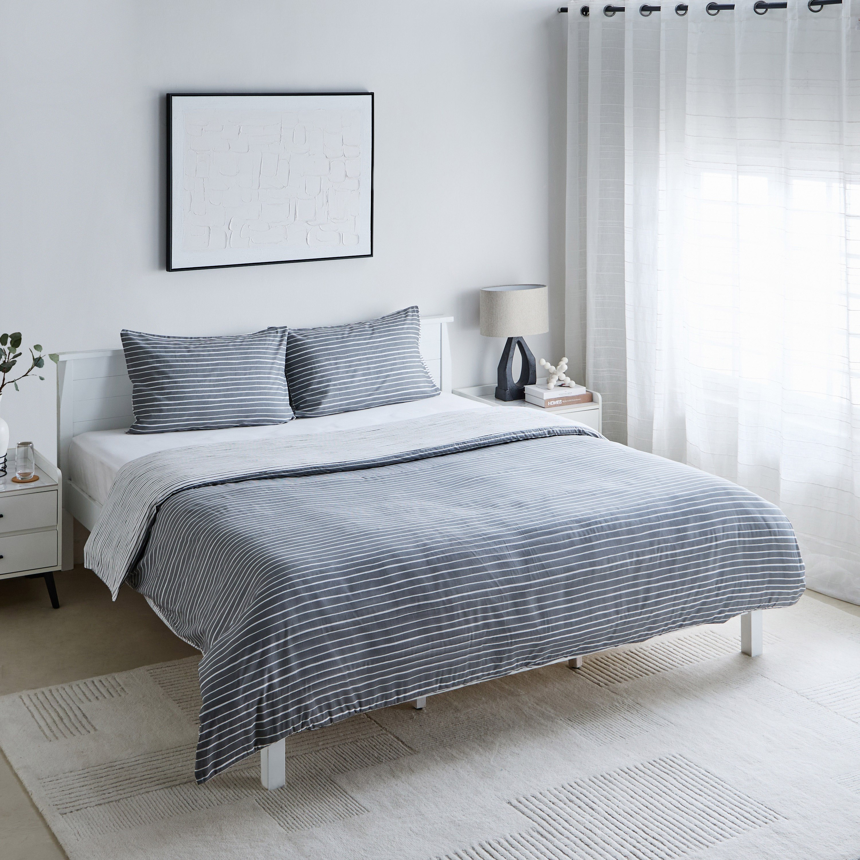طقم غطاء لحاف مبطّن كينج قطن 3 قطع بطبعات من ماديسون لونير - 220x220 سم-hbxhomeware-hbxbedroom-image-2