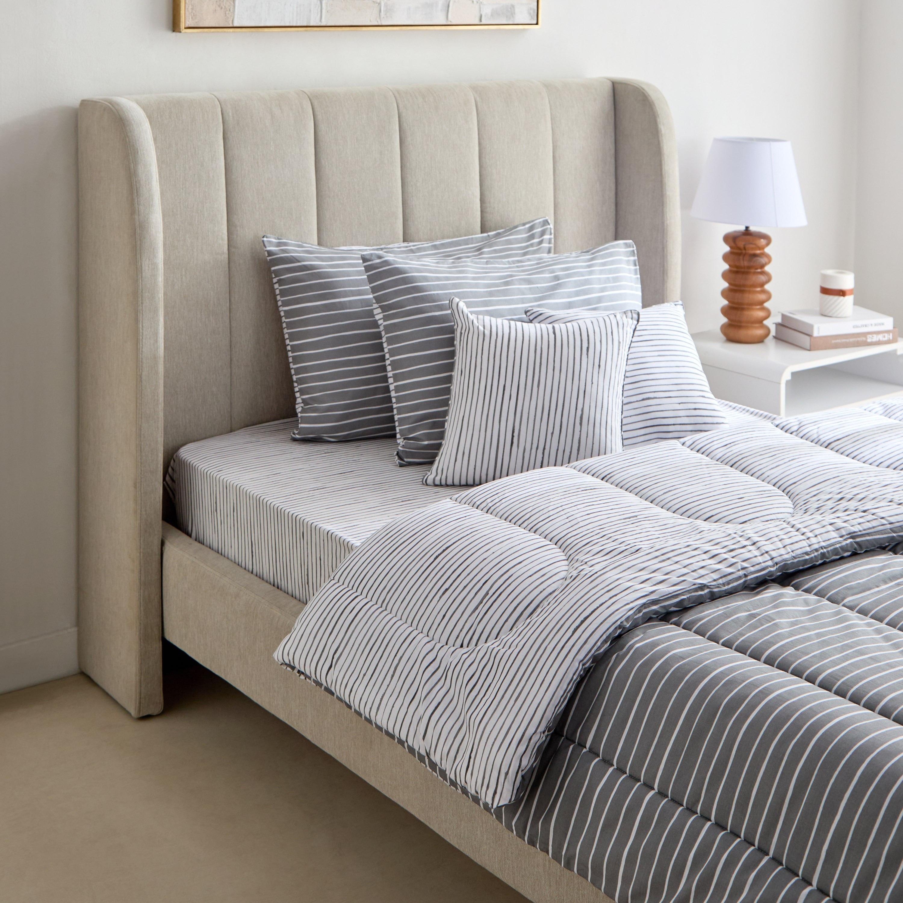 طقم لحاف توين قطن بايب بطبعات 5 قطع من ماديسون لونير - 160x220 سم-hbxhomeware-hbxbedroom-image-1