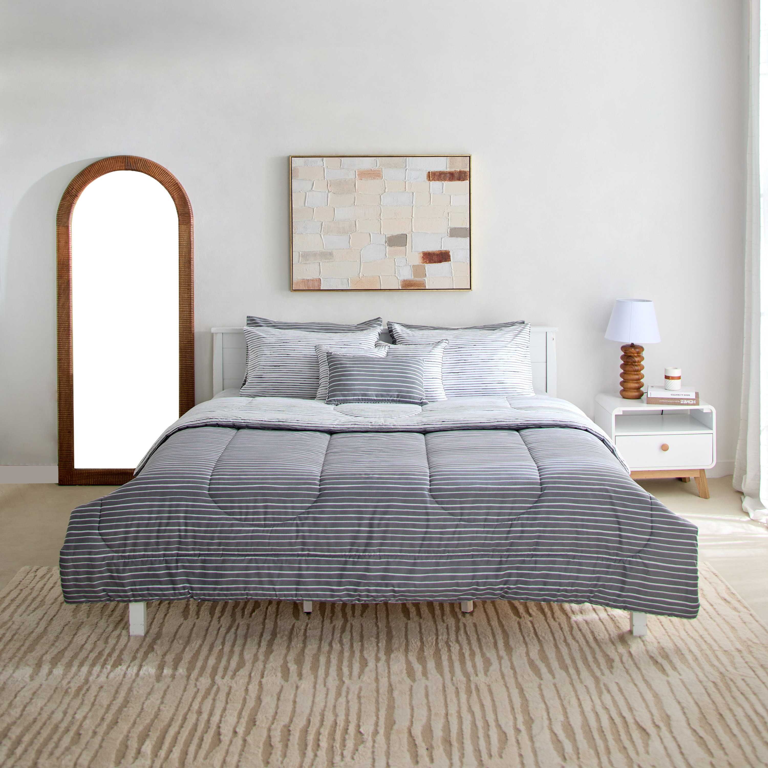 طقم لحاف سوبر كينج قطن بايب بطبعات 9 قطع من ماديسون لونير - 240x240 سم-hbxhomeware-hbxbedroom-image-3