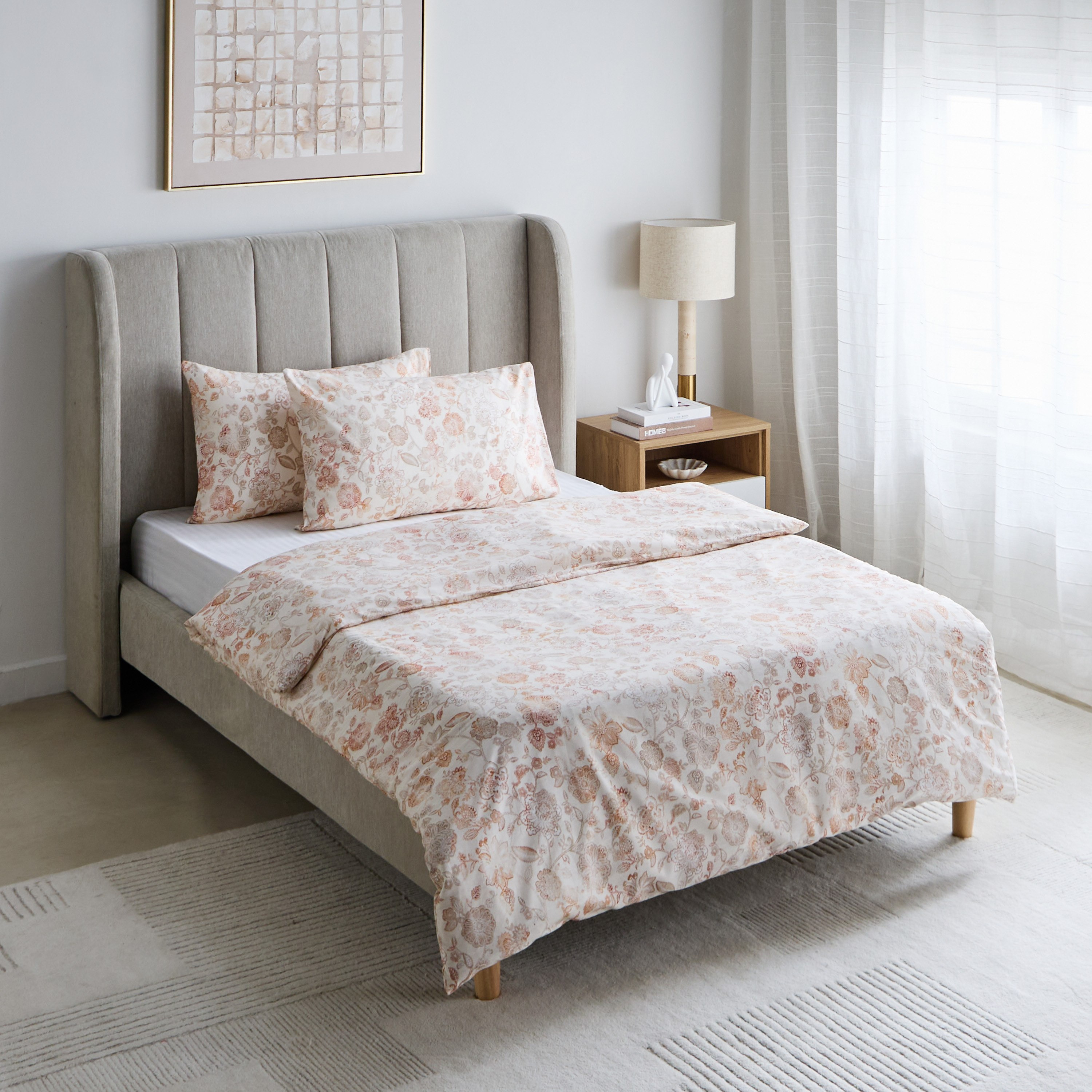 طقم غطاء لحاف مبطن كينج قطن بطبعات 3 قطع فلورسي من ماديسون - 220x220 سم-hbxhomeware-hbxbedroom-image-2