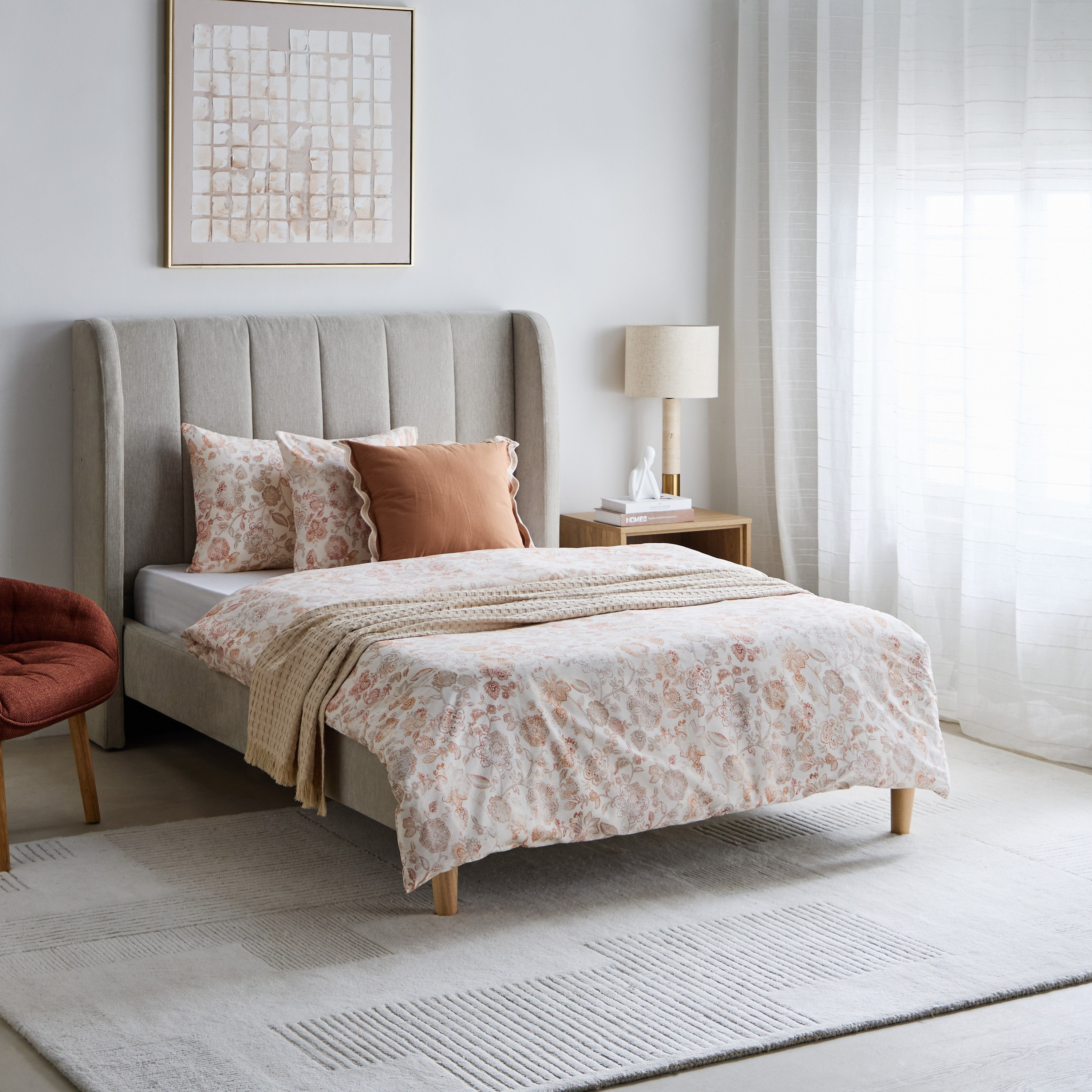 طقم غطاء لحاف مبطن كينج قطن بطبعات 3 قطع فلورسي من ماديسون - 220x220 سم-hbxhomeware-hbxbedroom-image-9