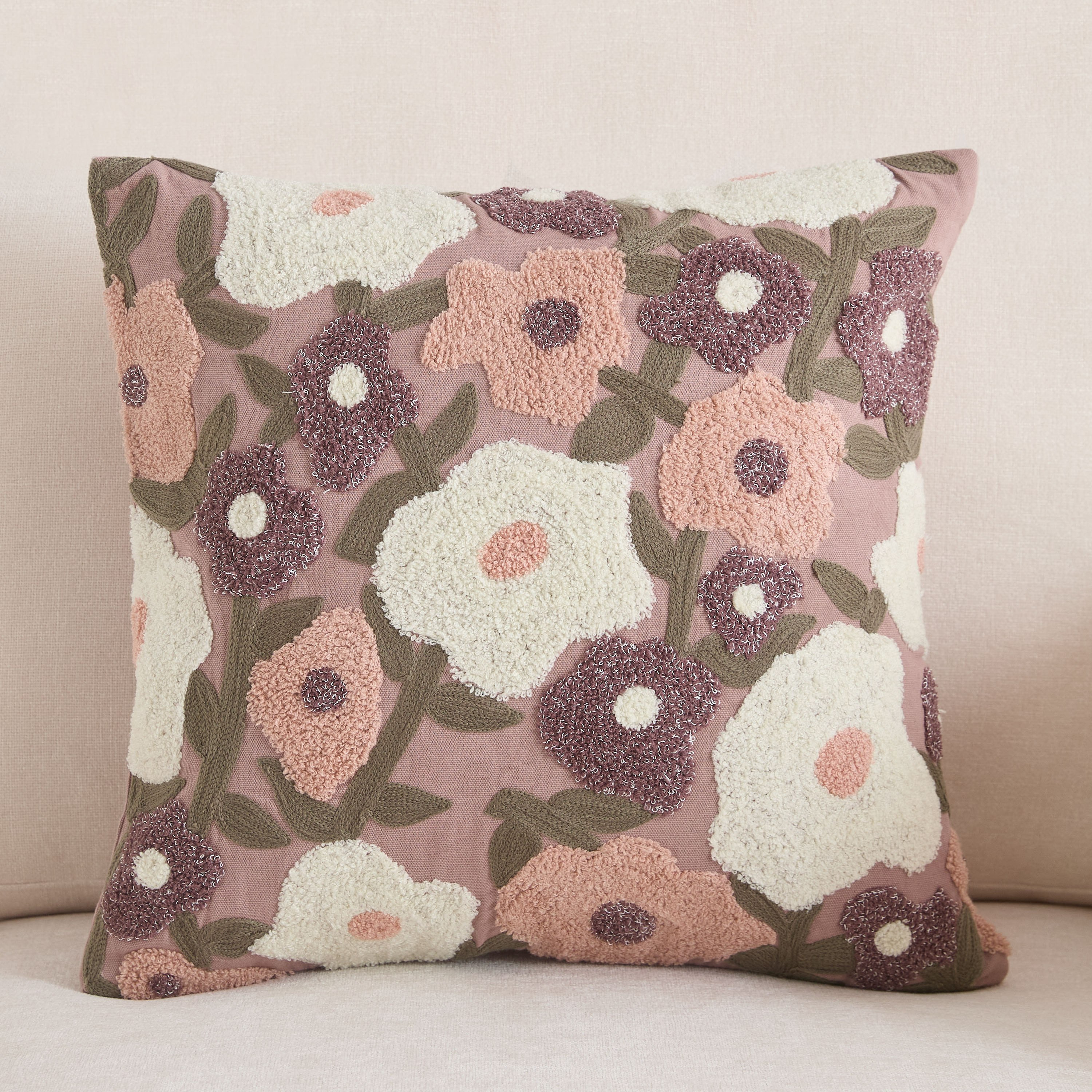 Ragalia Aari Floral Filled Cushion - 45x45 cm-hbxhomeware-hbxbedroom-image-1