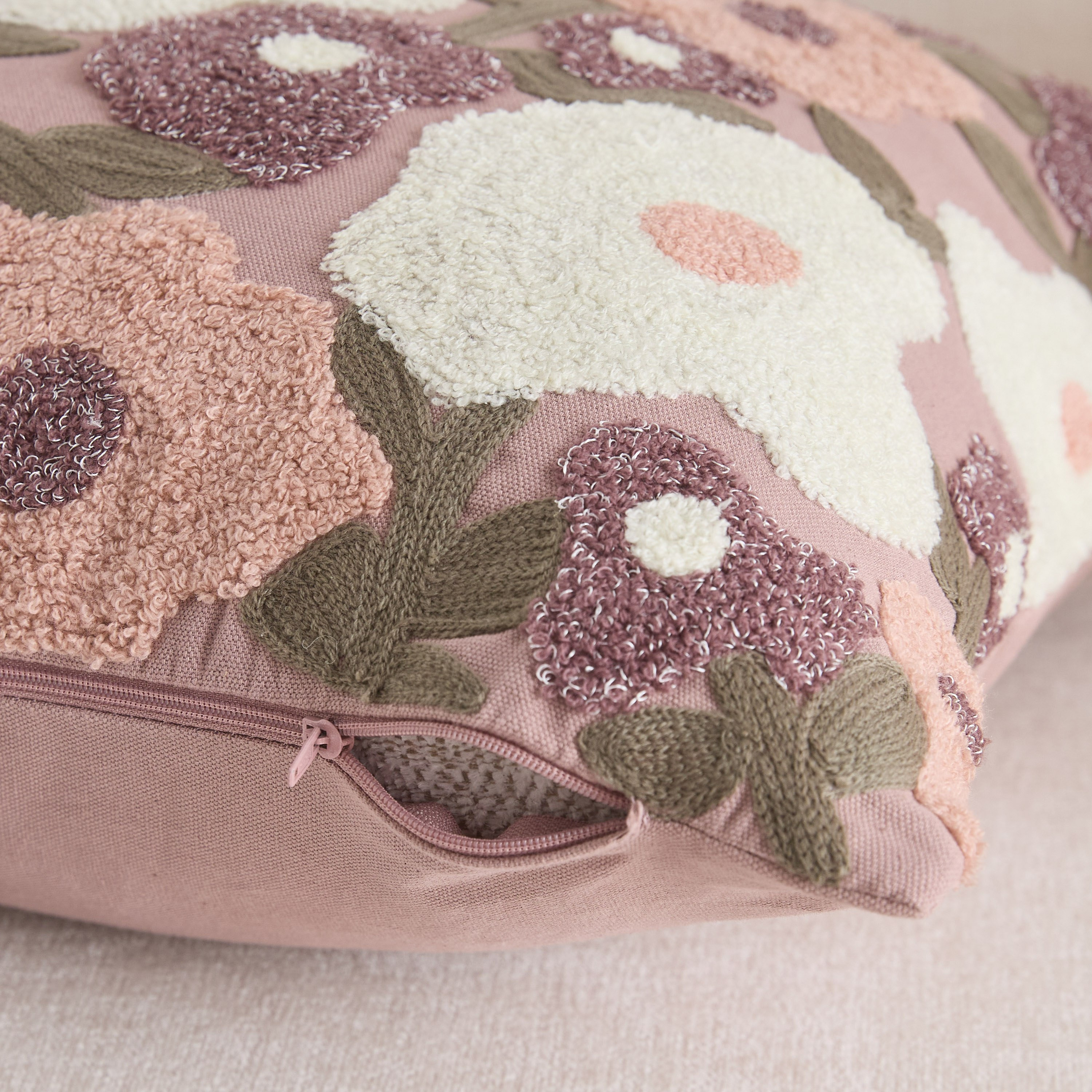 Ragalia Aari Floral Filled Cushion - 45x45 cm-hbxhomeware-hbxbedroom-image-3