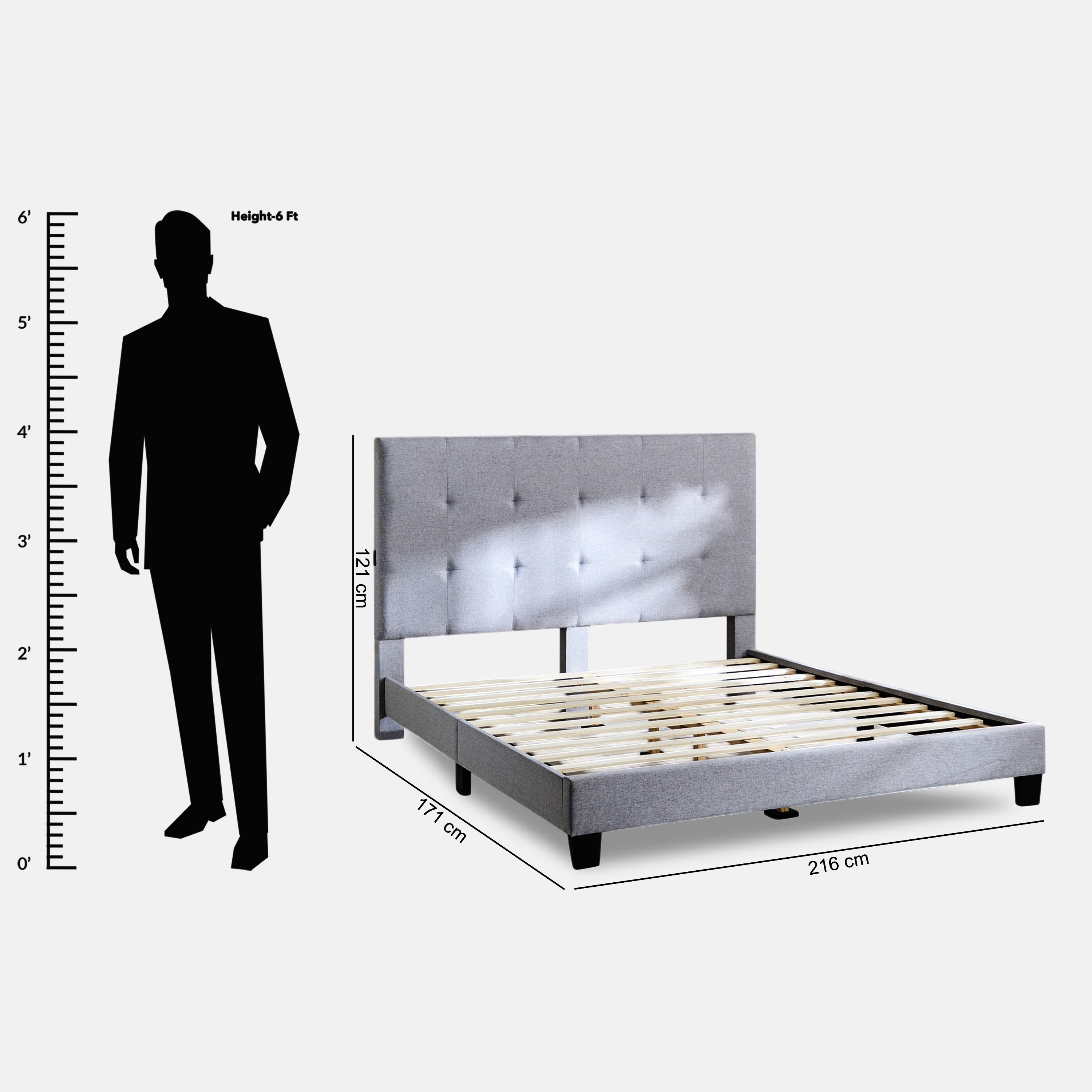 Movo Kulltorp Smart Upholstered Queen Bed - 160x200 cm-hbxbedroom-bedsandbedsets-beds-queen-image-11