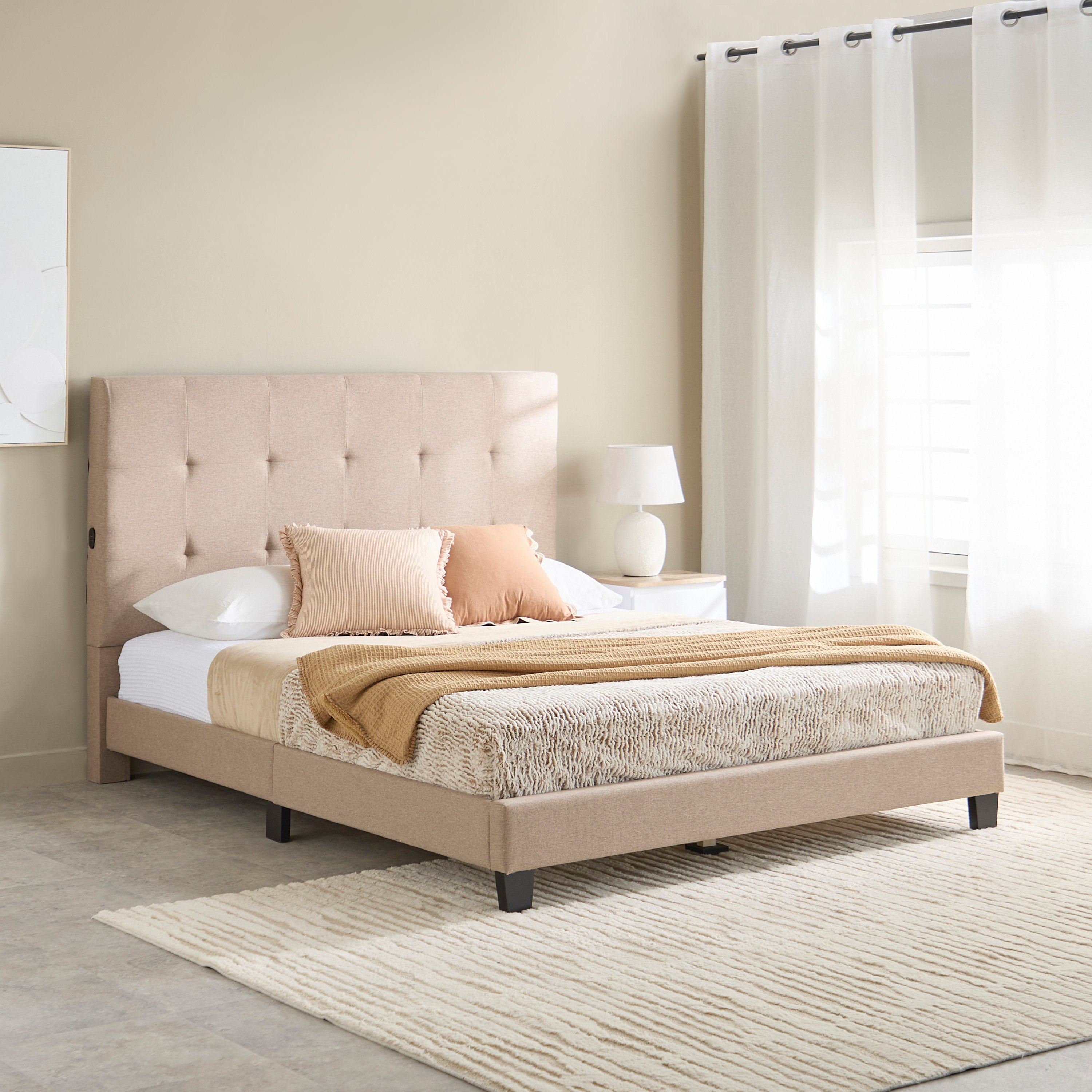 سرير كوين ذكي منجّد - كولتورب من موڤو - 160x200 سم-hbxbedroom-bedsandbedsets-beds-queen-image-1