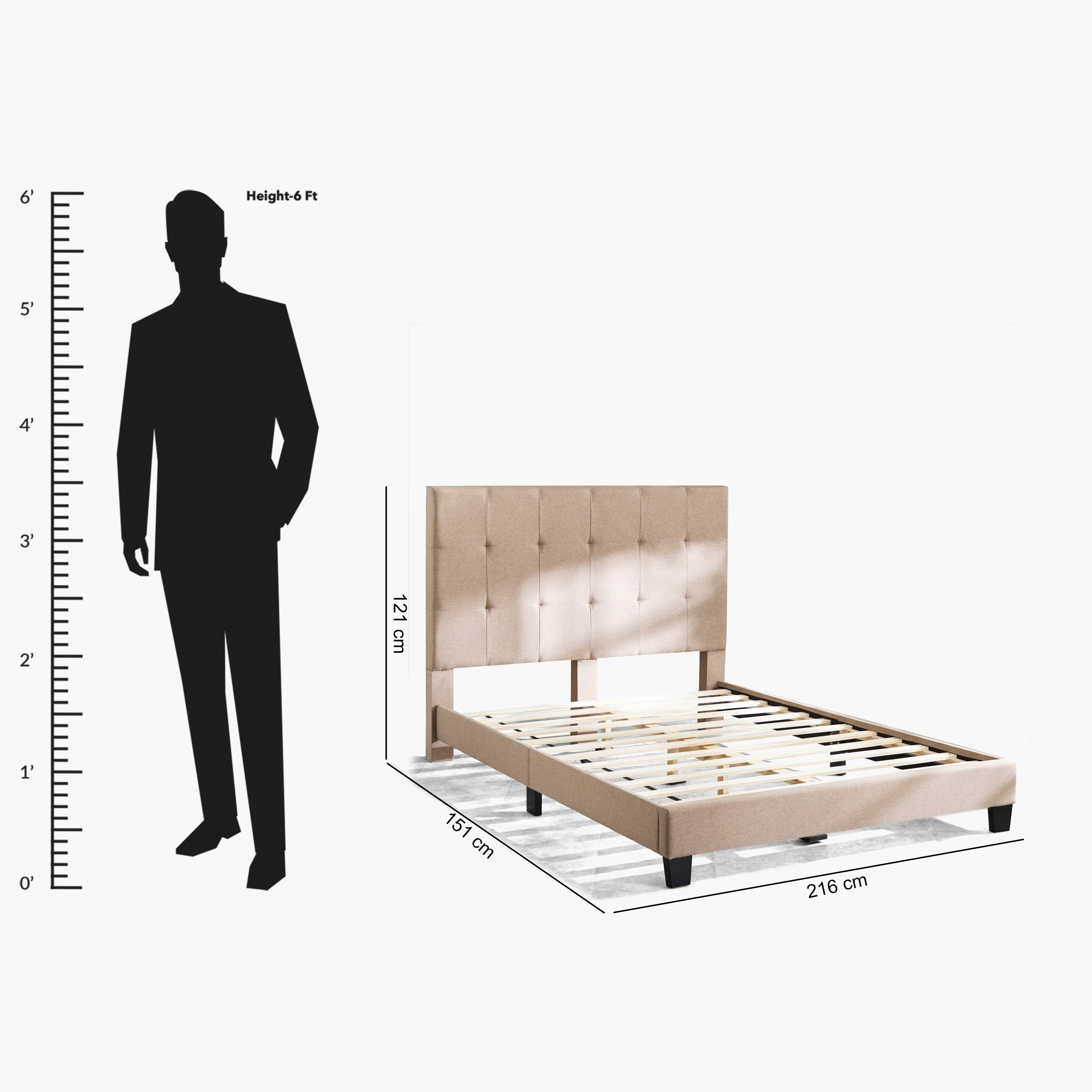 Movo Kulltorp Smart Upholstered Queen Bed - 140x200 cm-hbxbedroom-bedsandbedsets-beds-queen-image-11