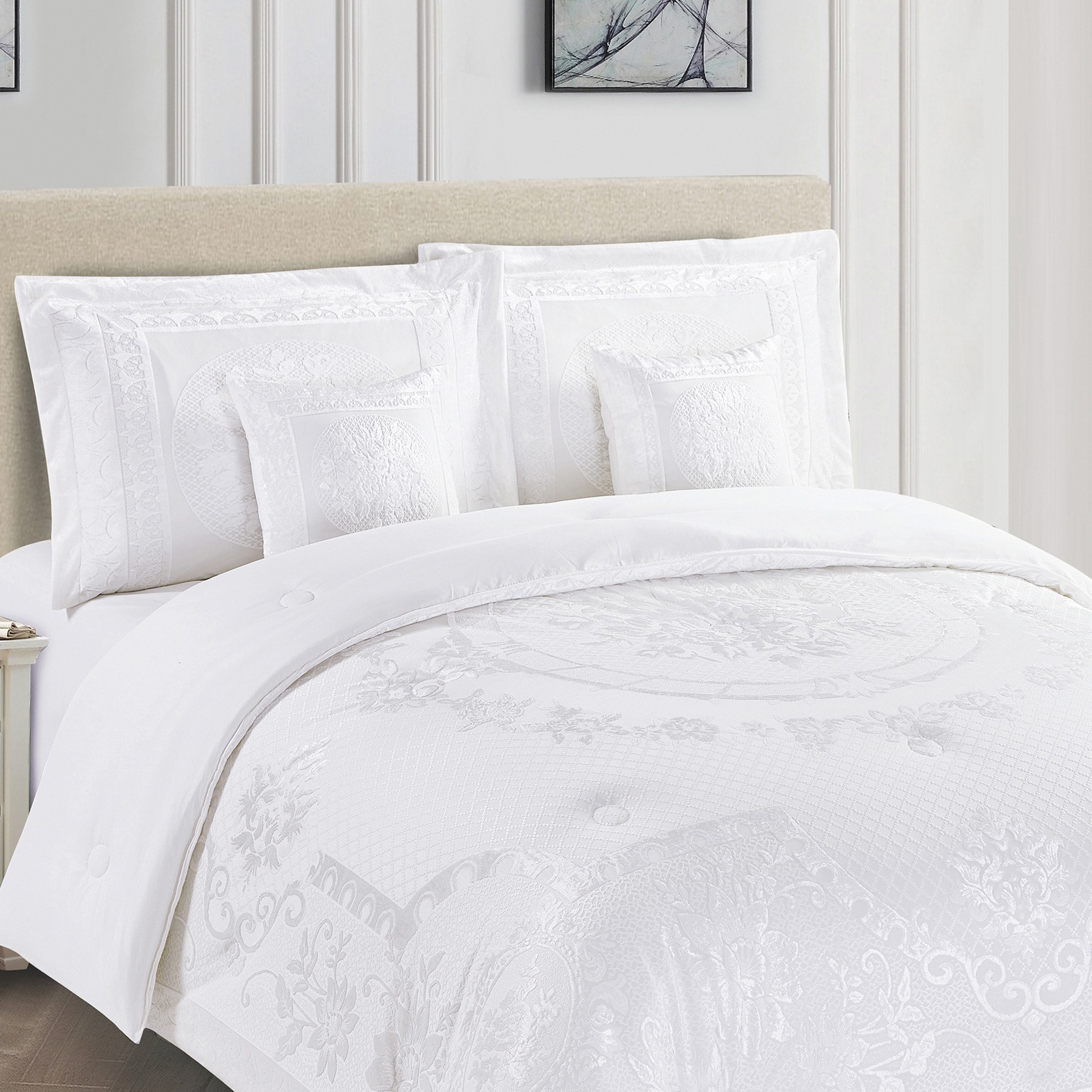 Erie 6-Piece Chenille Jacquard BIAB King Comforter Set - 220x240 cm-hbxhomeware-hbxbedroom-image-1