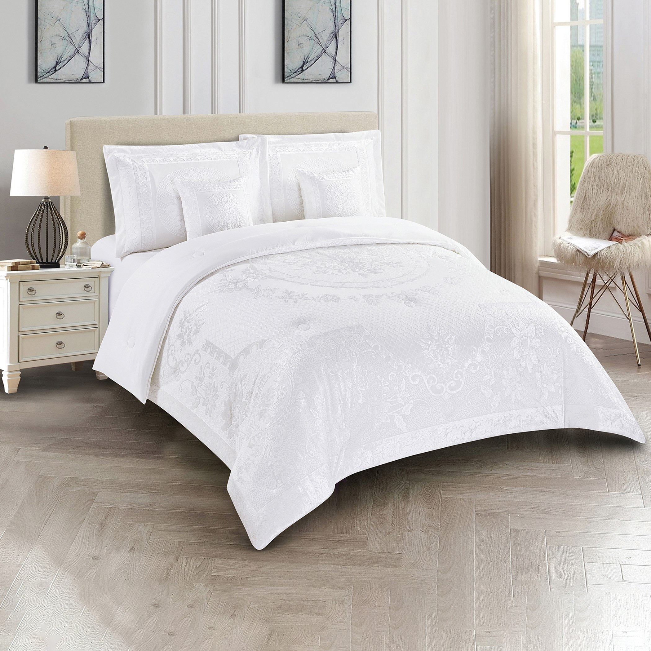 Erie 6-Piece Chenille Jacquard BIAB King Comforter Set - 220x240 cm-hbxhomeware-hbxbedroom-image-2