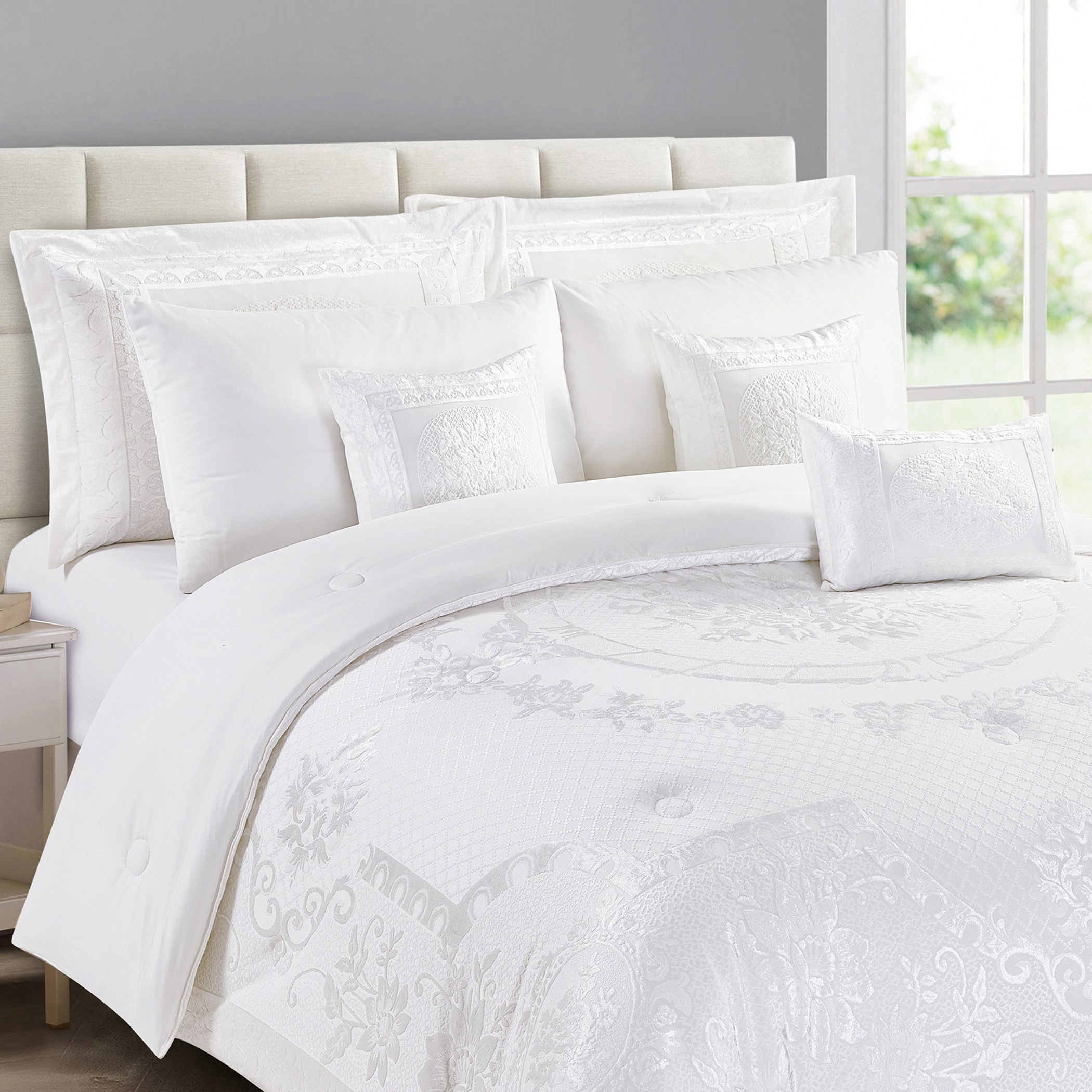 Erie 9-Piece Chenille Jacquard BIAB Super King Comforter Set - 240x240 cm-hbxhomeware-hbxbedroom-image-1