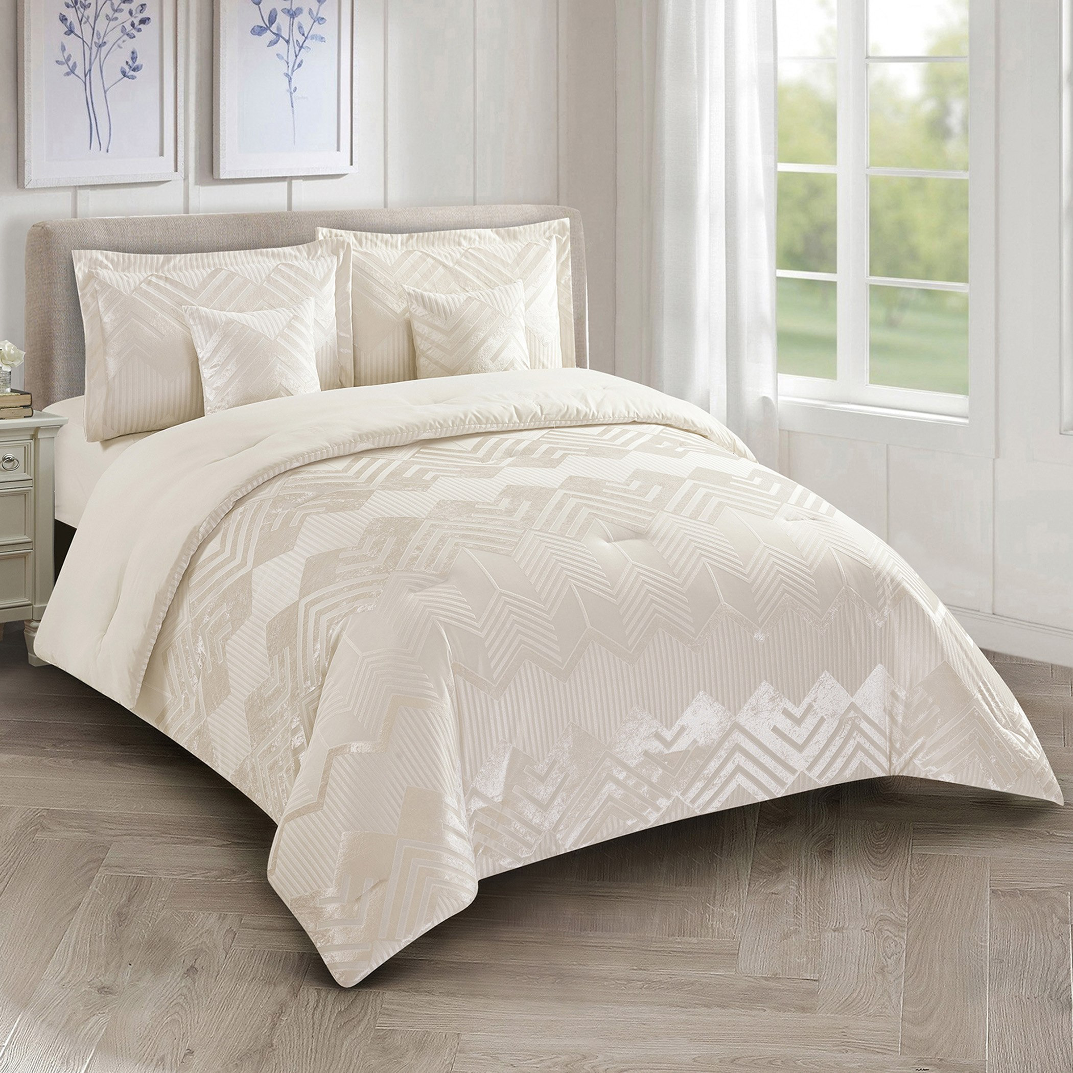 Toyama 6-Piece Chenille Jacquard BIAB King Comforter Set - 220x240 cm-hbxhomeware-hbxbedroom-image-2