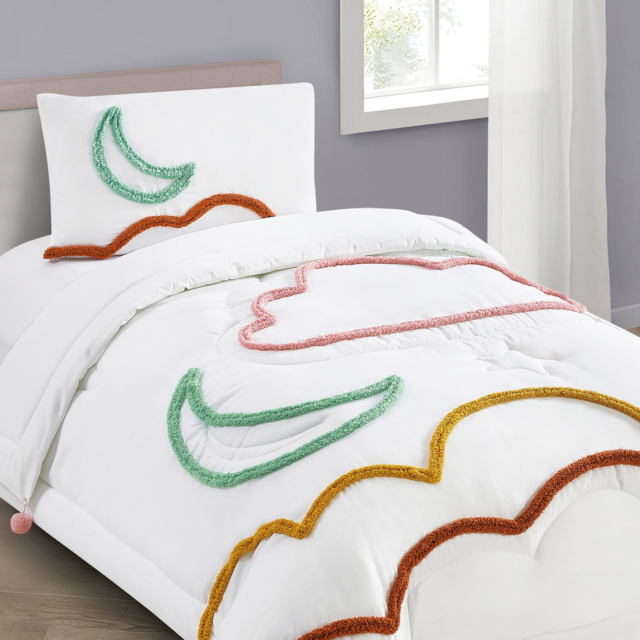 Moonwhirl Skyscape 2-Piece Tufted Twin Comforter Set - 160x220 cm-hbxhomeware-hbxbedroom-image-1