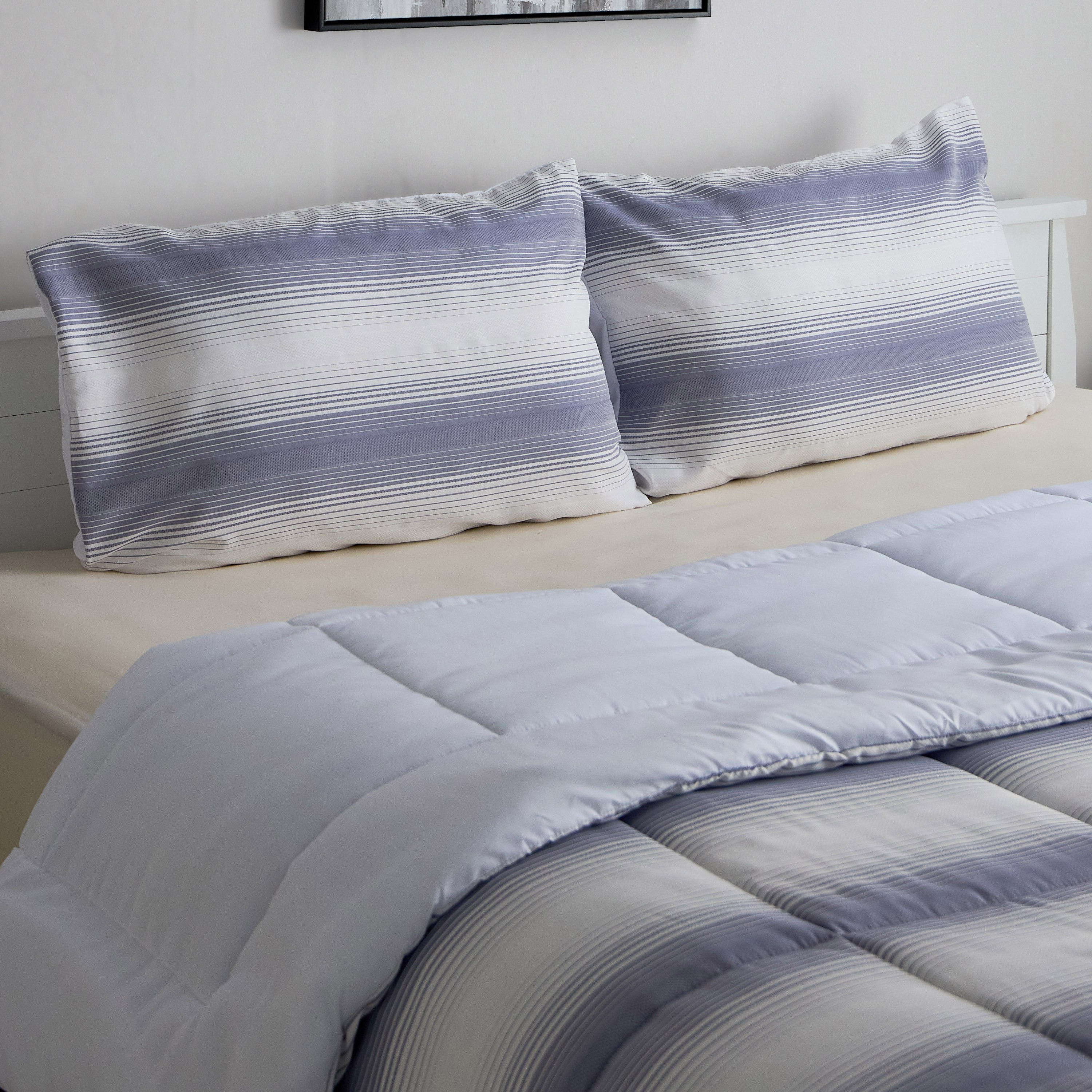 Verve Yarn Dyed Microfiber 3-Piece King Comforter Set - 220x240 cm-hbxhomeware-hbxbedroom-image-1