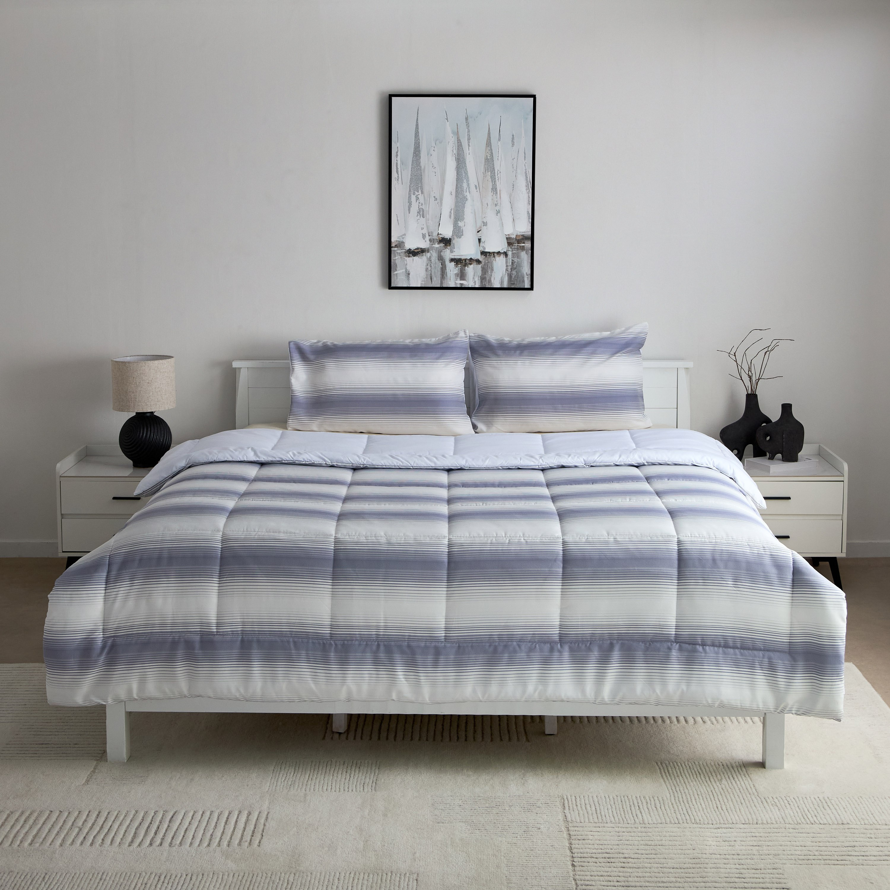 Verve Yarn Dyed Microfiber 3-Piece King Comforter Set - 220x240 cm-hbxhomeware-hbxbedroom-image-3