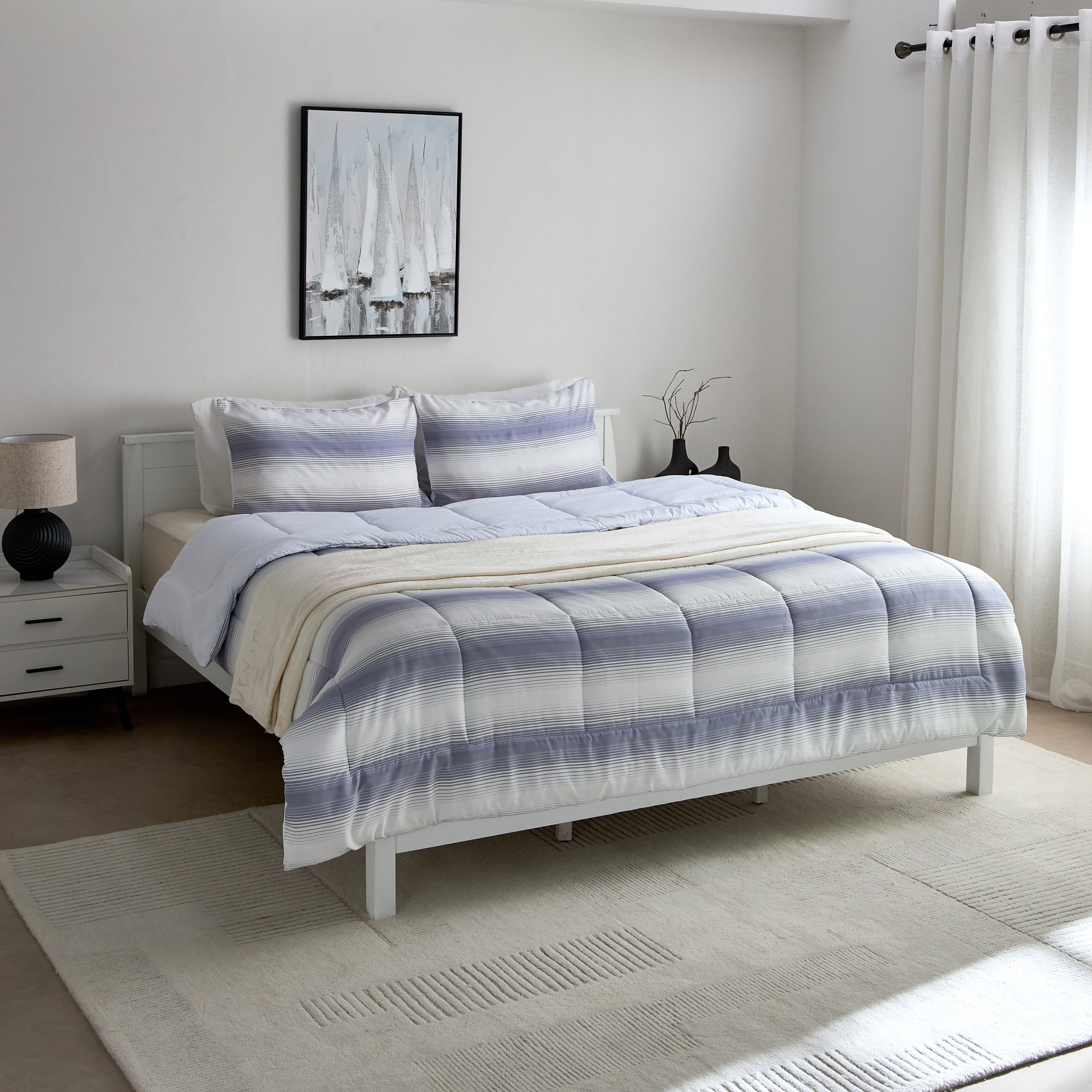 Verve Yarn Dyed Microfiber 3-Piece King Comforter Set - 220x240 cm-hbxhomeware-hbxbedroom-image-8