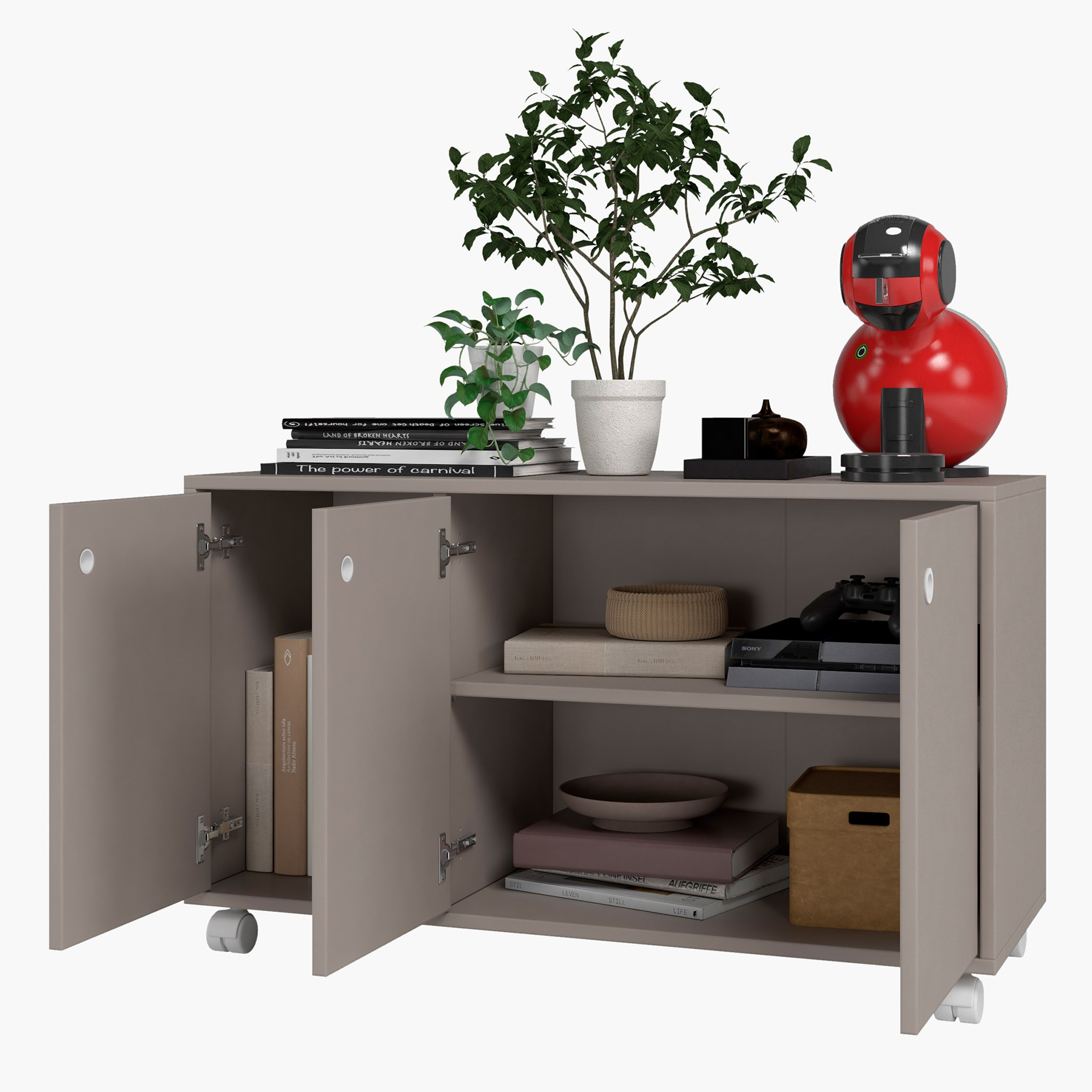 خزانة جانبية متعددة الأغراض 3 أبواب مع عجلات من بيانكا لوندرينا-hbxfurniture-diningroom-buffetsandsideboards-image-3