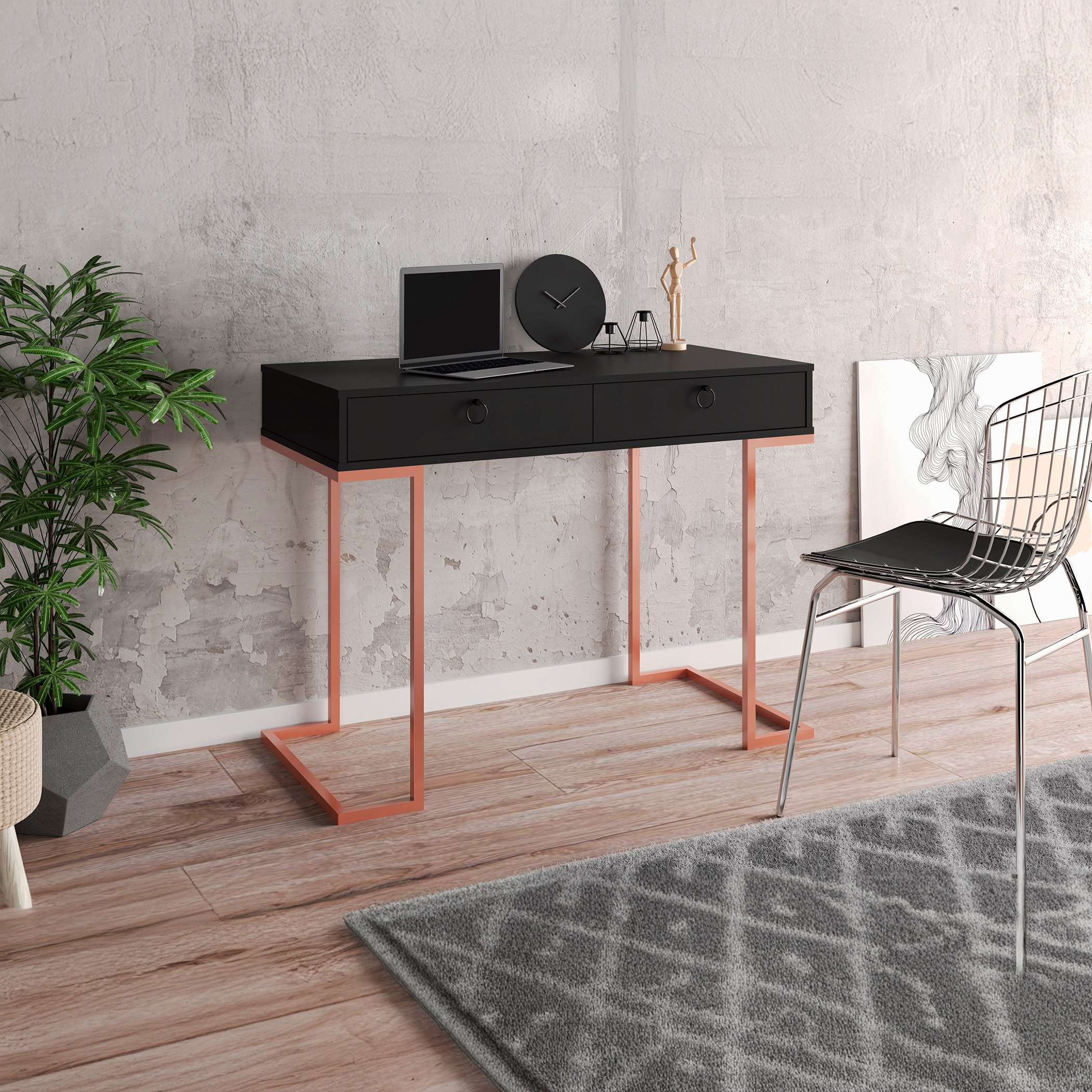Bianca Theo Study Desk with Metal Legs-hbxfurniture-office-desks-image-1