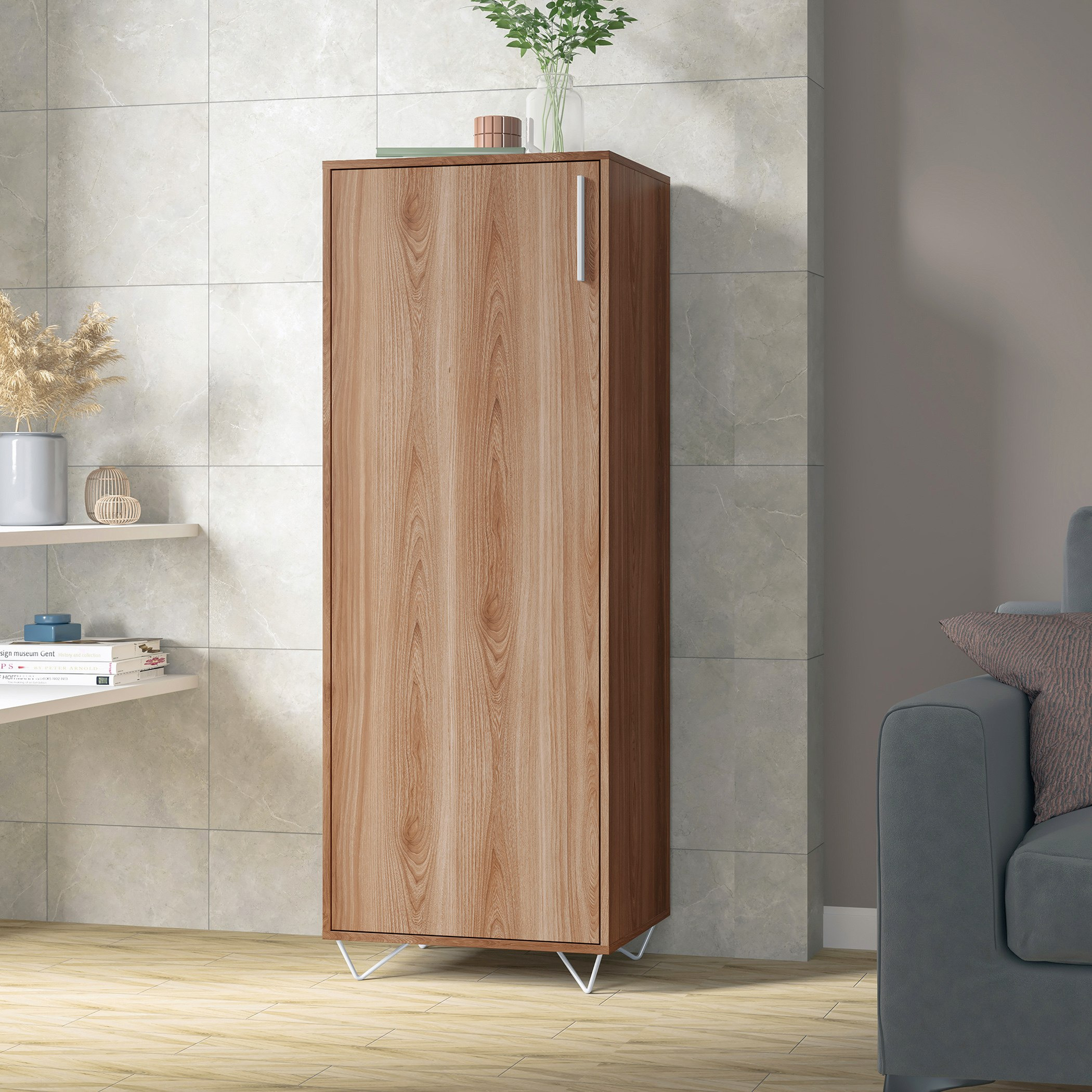 خزانة متعددة الأغراض بباب واحد من بيانكا وودي-hbxfurniture-office-bookcases-image-1