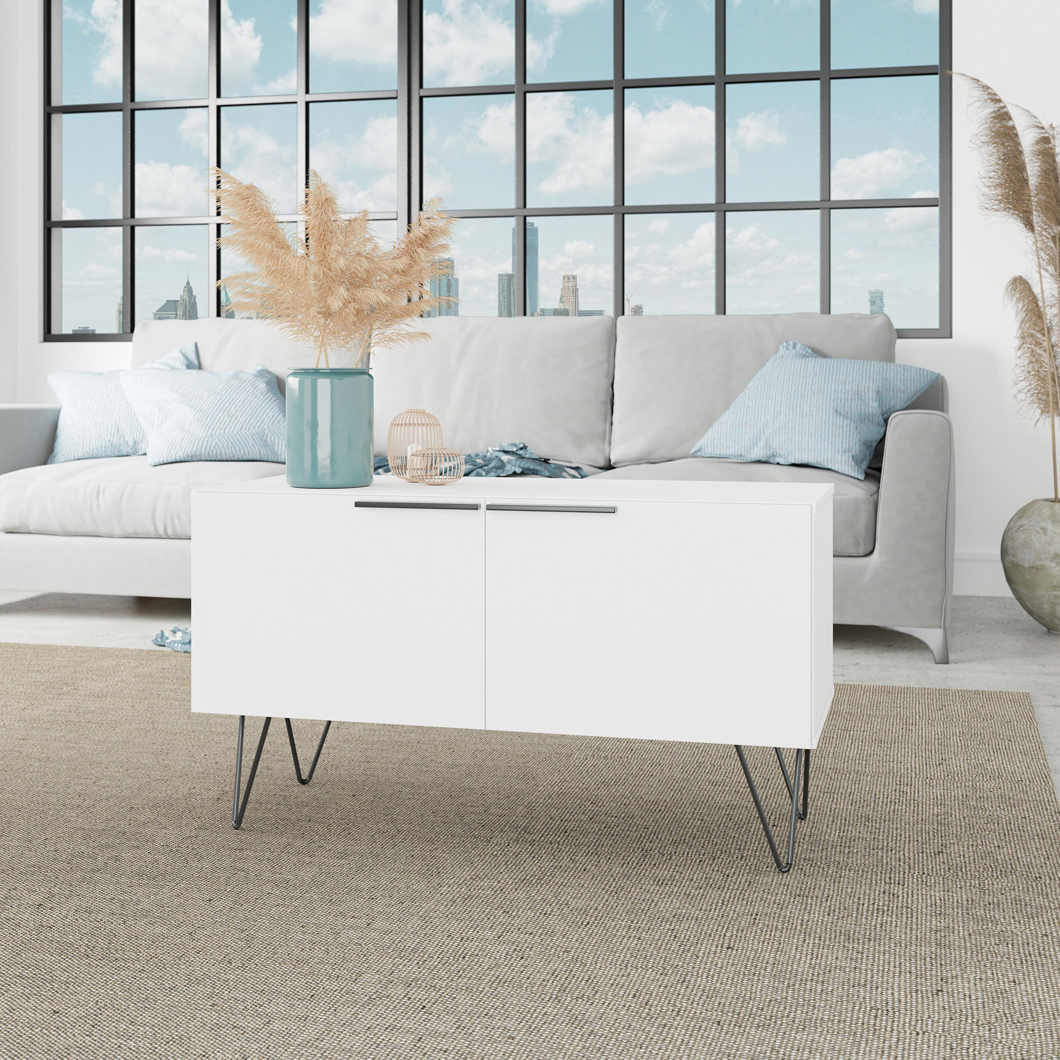 طاولة وخزانة متعددة الأغراض منخفضة الارتفاع ثيو من بيانكا-hbxfurniture-office-bookcases-image-1