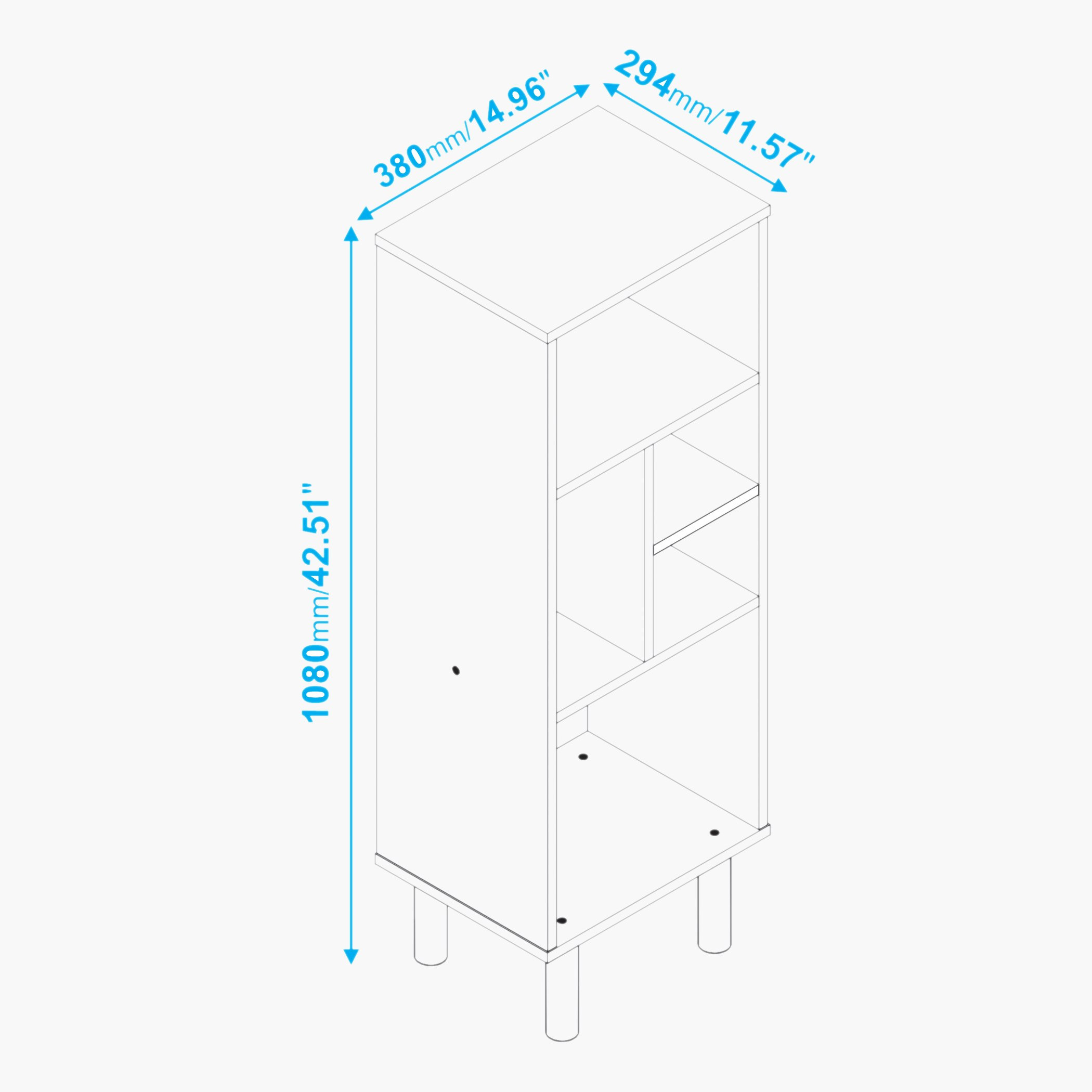 خزانة كتب متعددة الأغراض 5 أرفف ثيو من بيانكا-hbxfurniture-office-bookcases-image-6