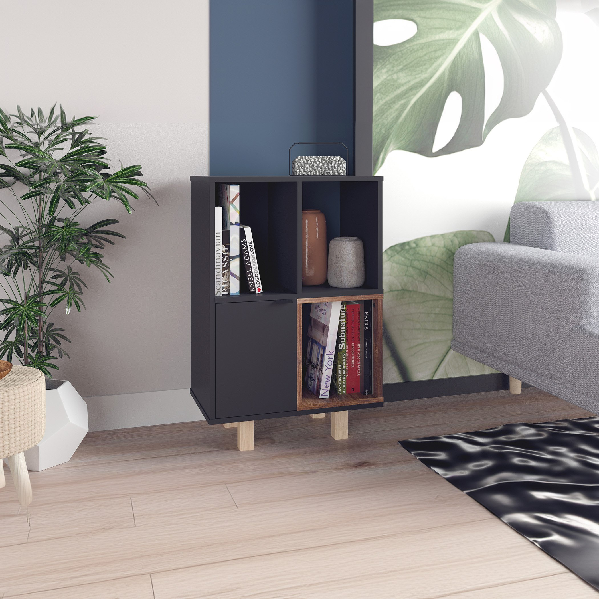 خزانة متعددة الاستخدامات إيبوني من بيانكا-hbxfurniture-office-bookcases-image-1