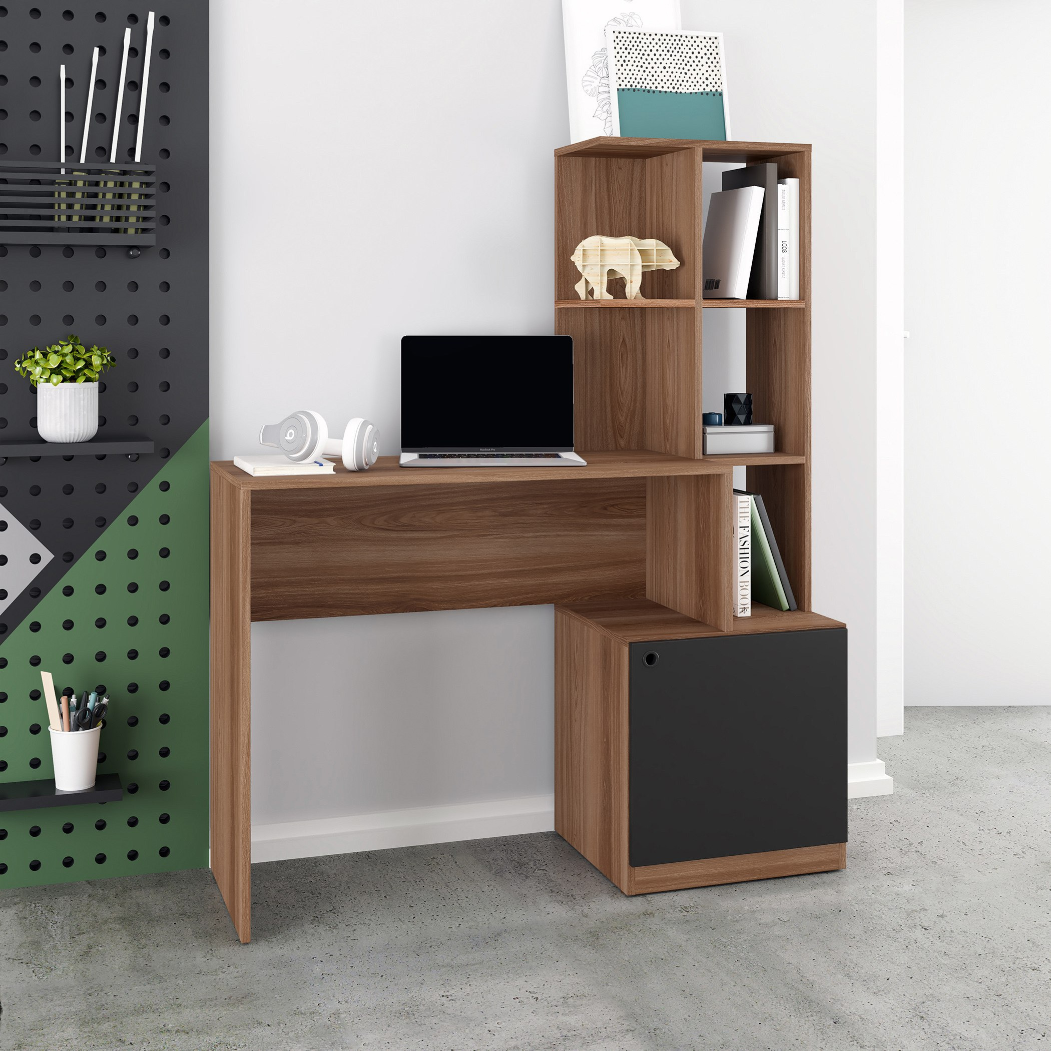 مكتب دراسة مع خزانة وودي من بيانكا-hbxfurniture-office-desks-image-1