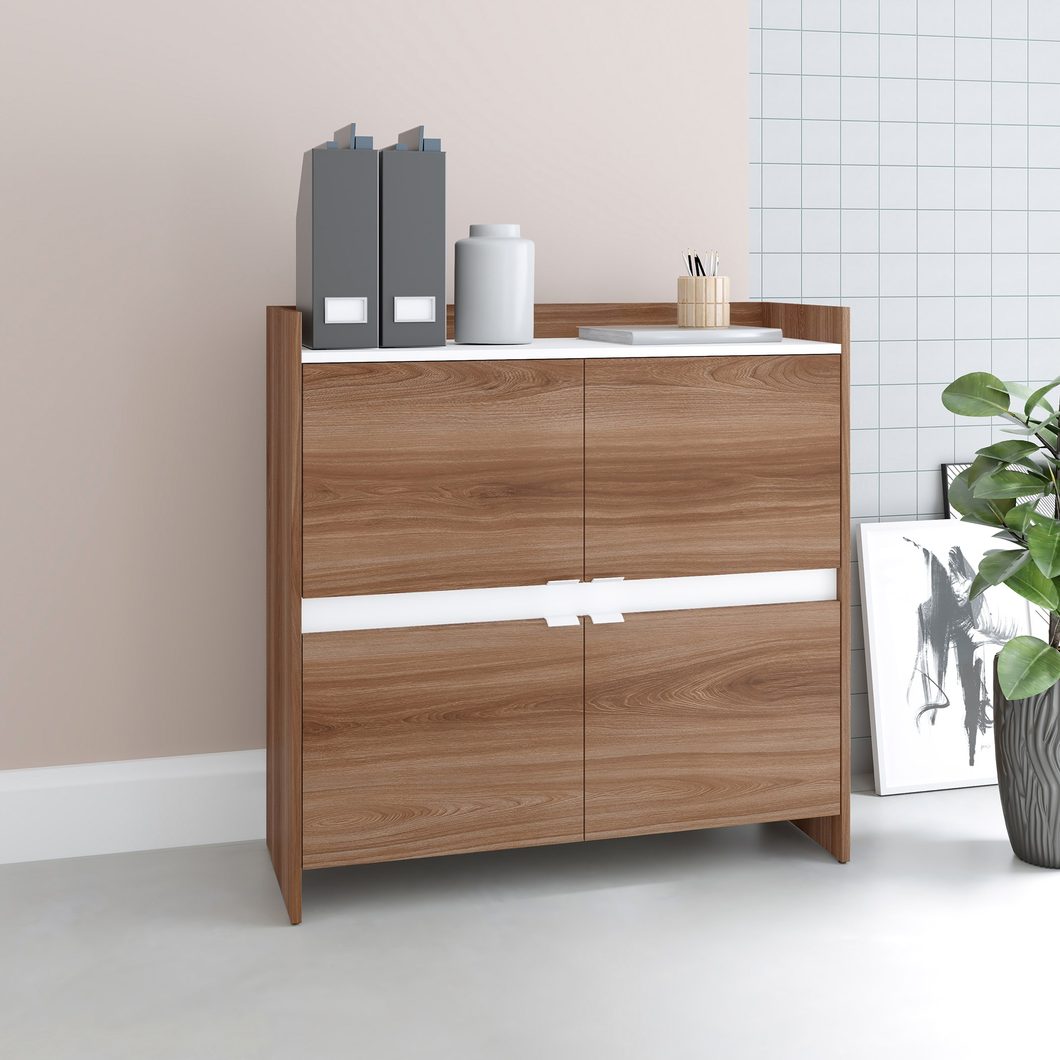 خزانة جانبية صغيرة 4 أبواب لوندرينا من بيانكا-hbxfurniture-diningroom-buffetsandsideboards-image-1