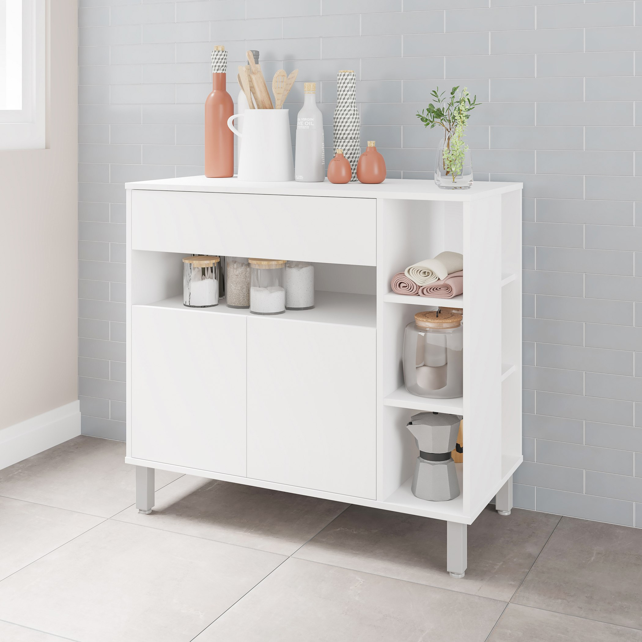 خزانة جانبية متعددة الأغراض مع درج وبابين ثيو من بيانكا-hbxfurniture-diningroom-buffetsandsideboards-image-1